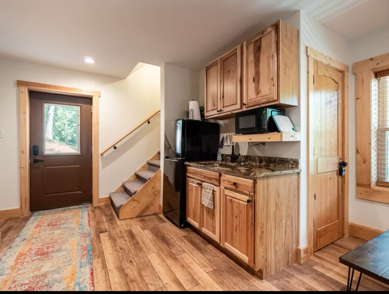 View from entering the lower level of the cabin