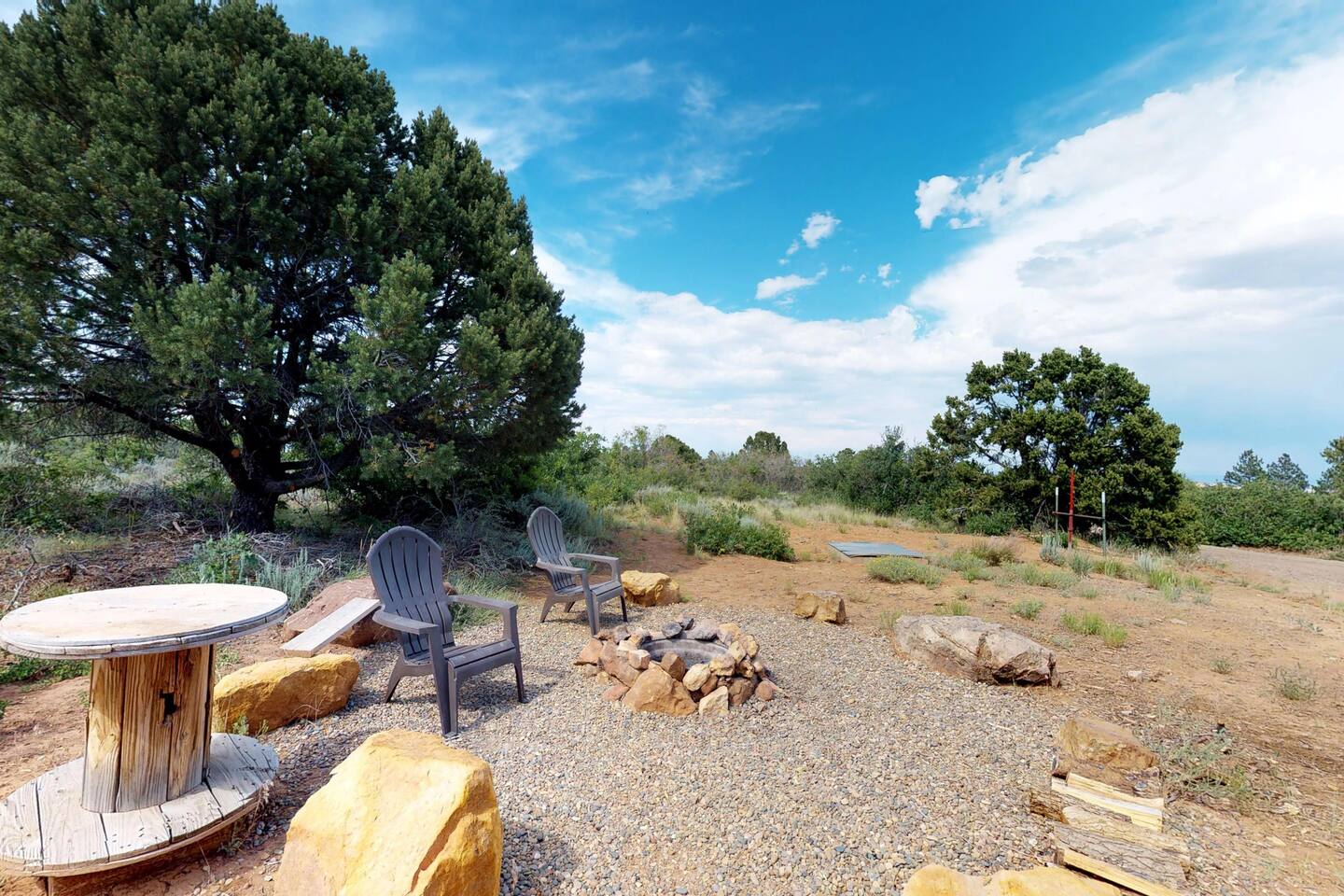 Relax with an evening campfire.