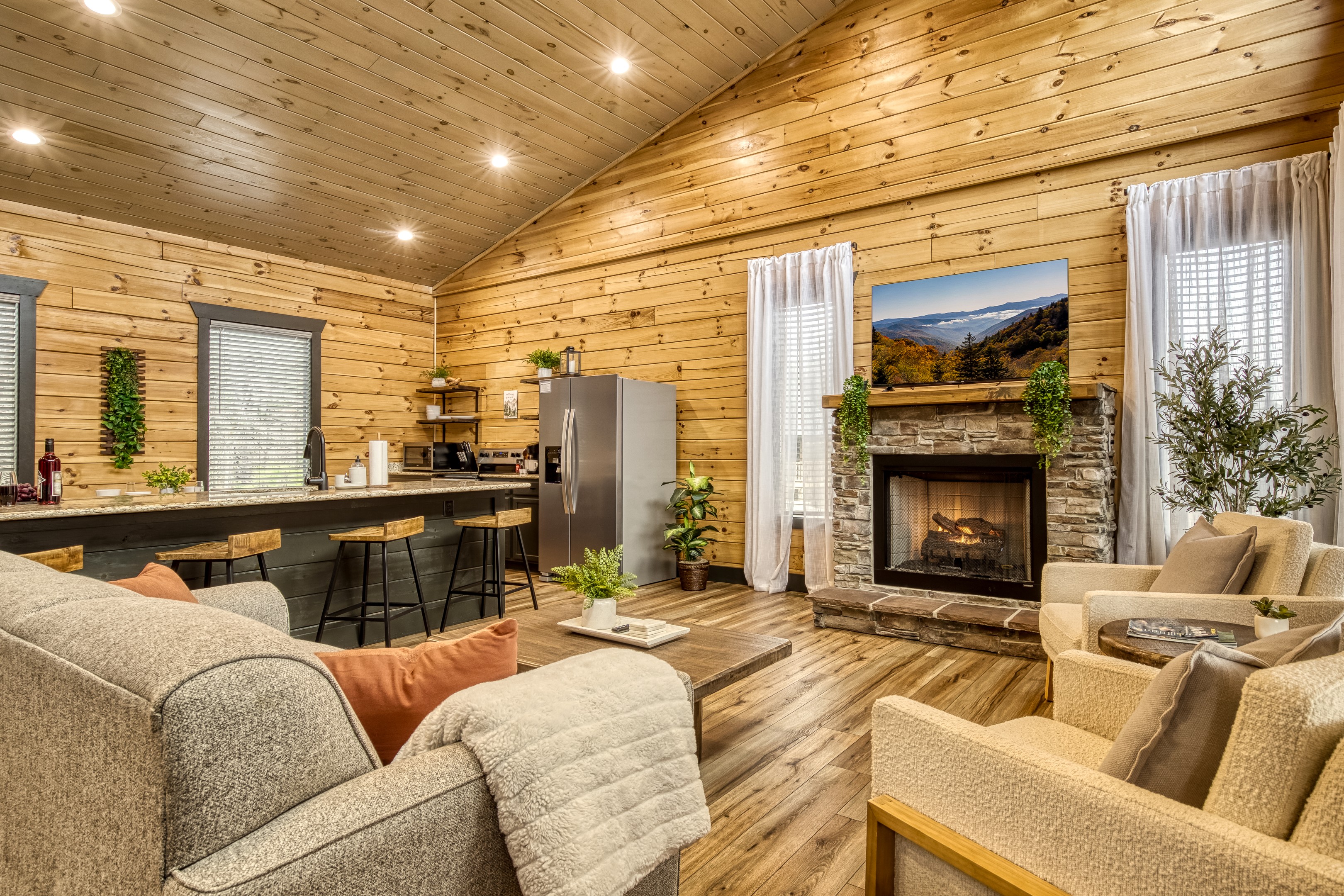 A warm blend of rustic wood and modern finishes
