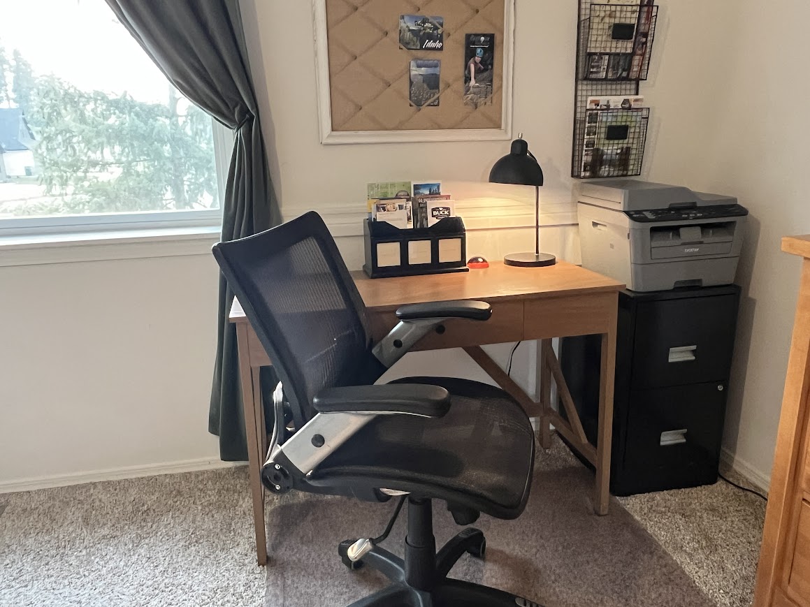 Work station in primary bedroom