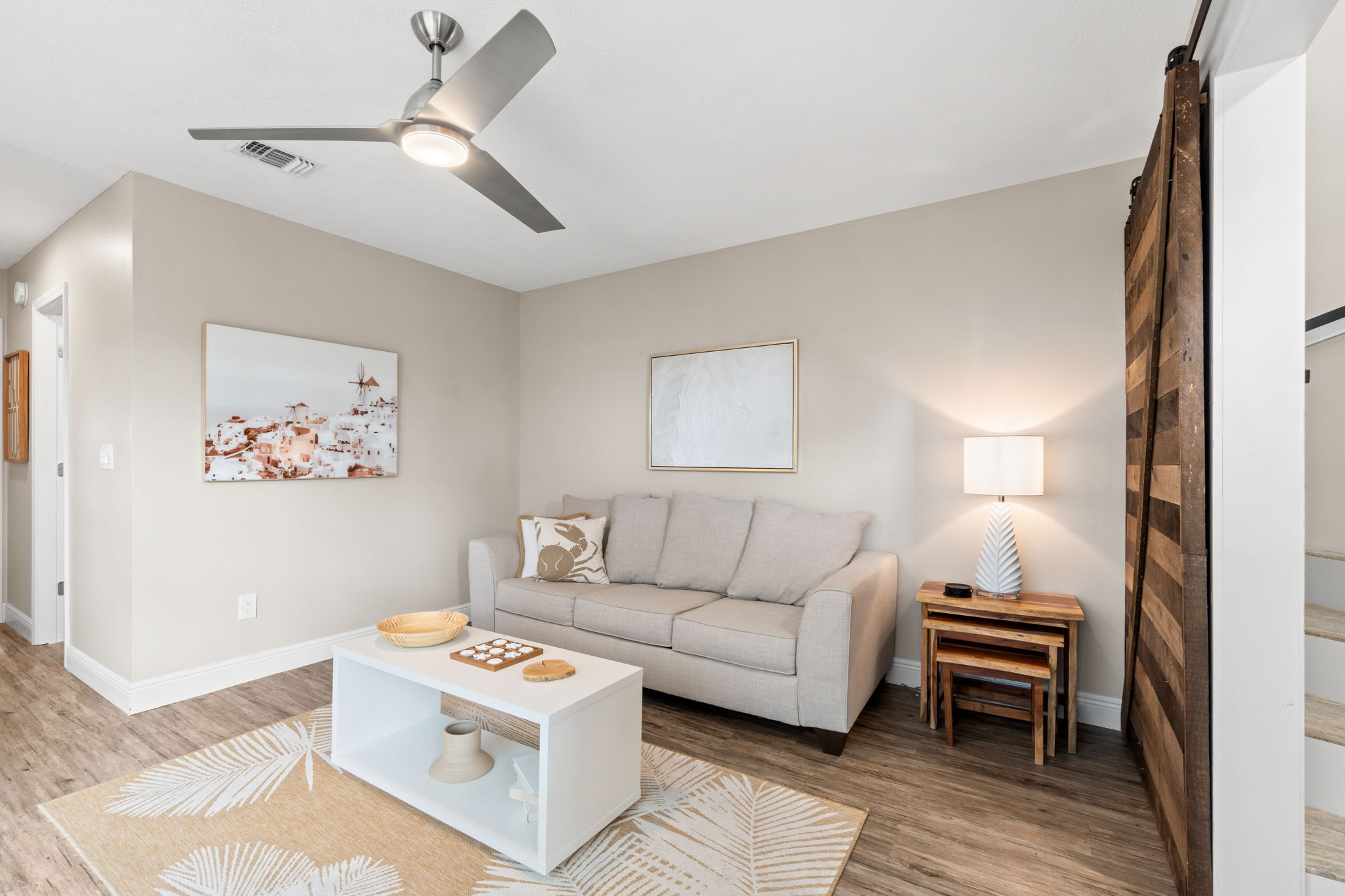 Downstairs sitting area with Queen Sleeper Sofa