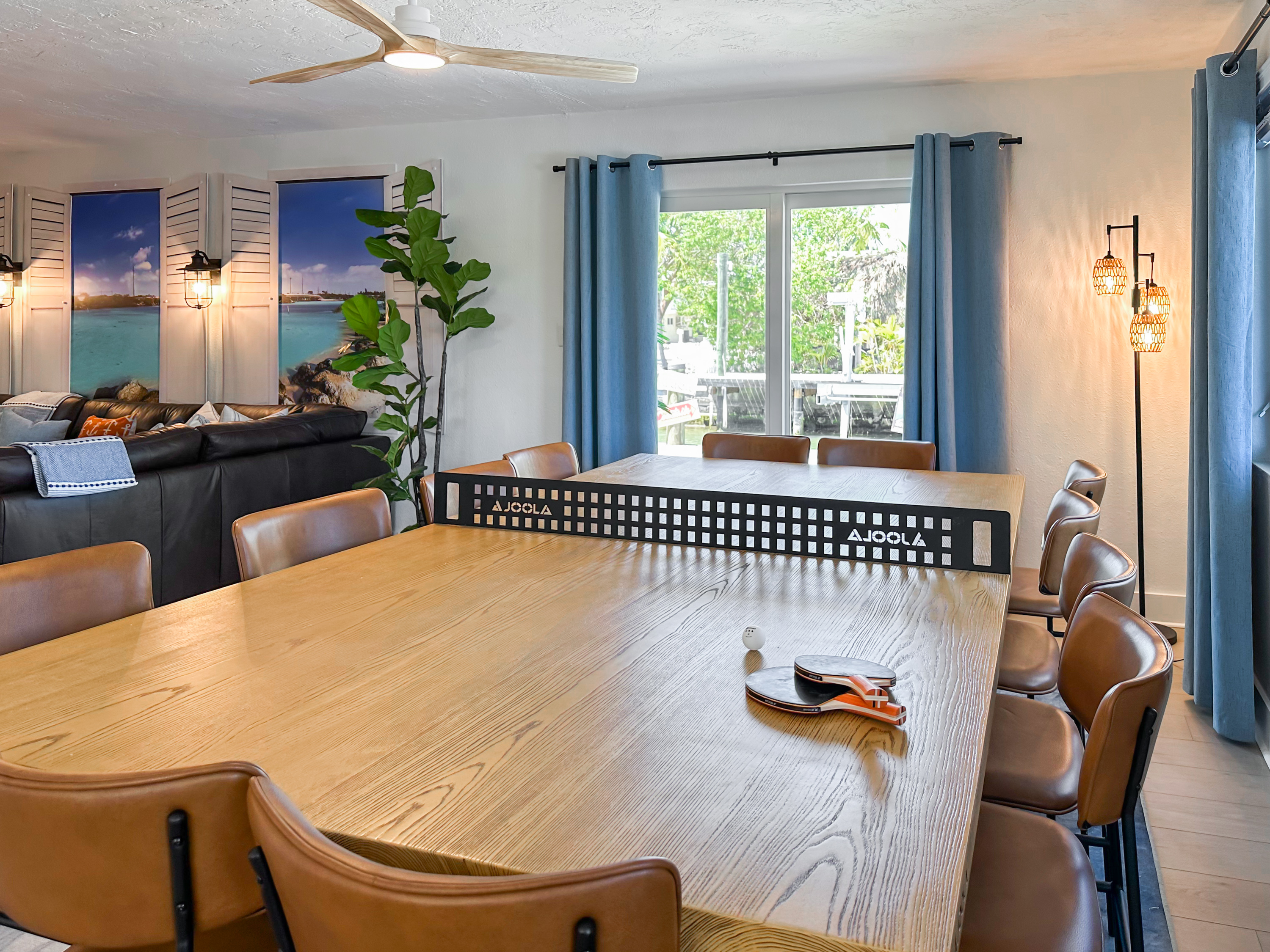 This table doubles as a ping pong table - work up an appetite or play a few rounds after dinner!