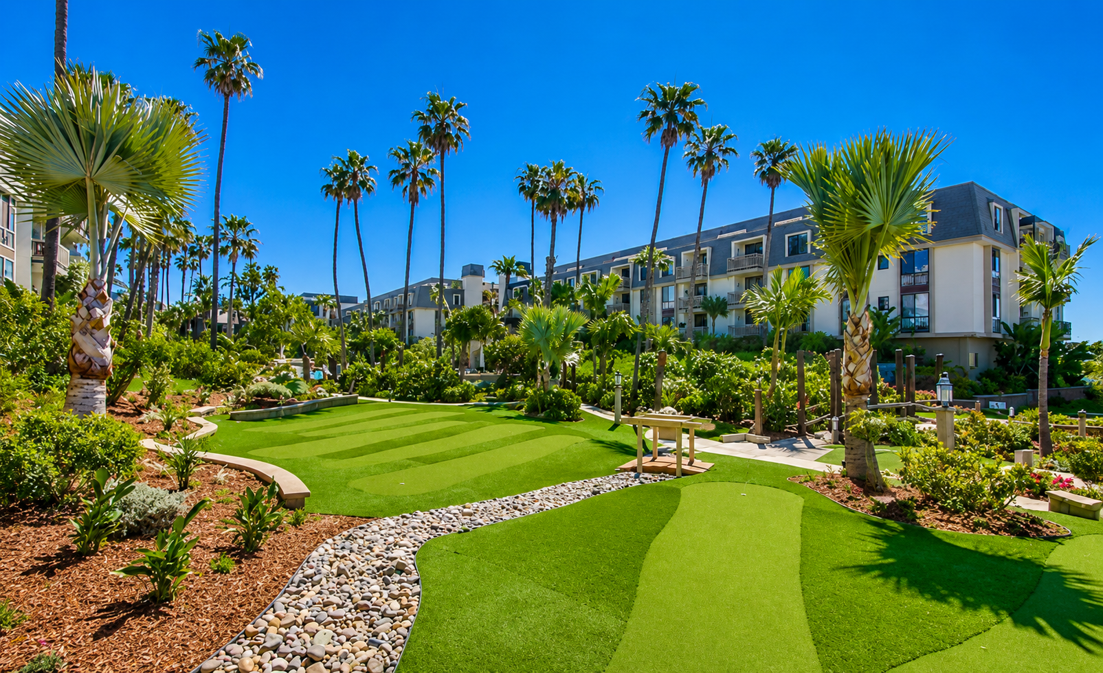 Seven-hole putting green