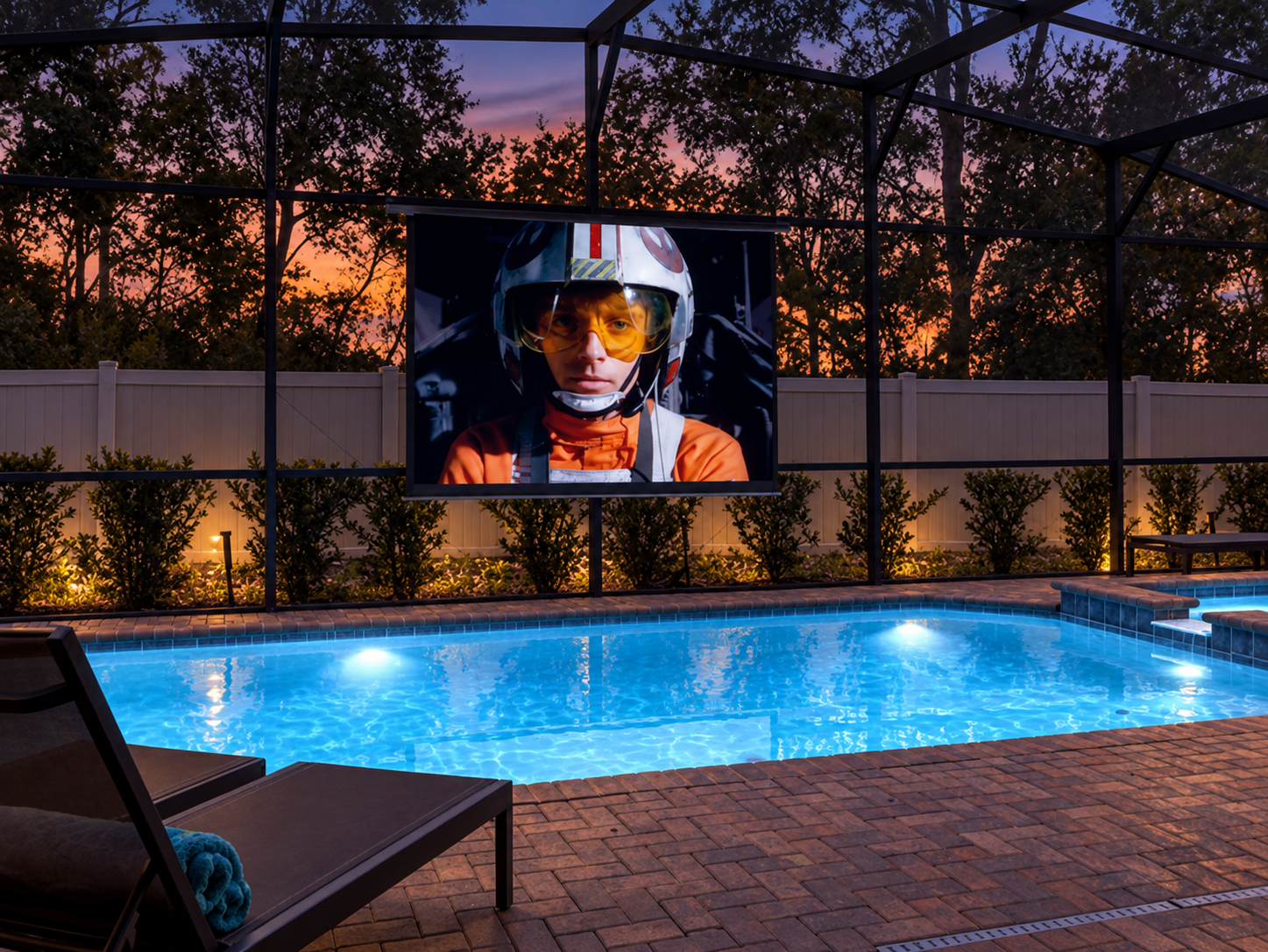 Watch Movies And TV On The Poolside Theater