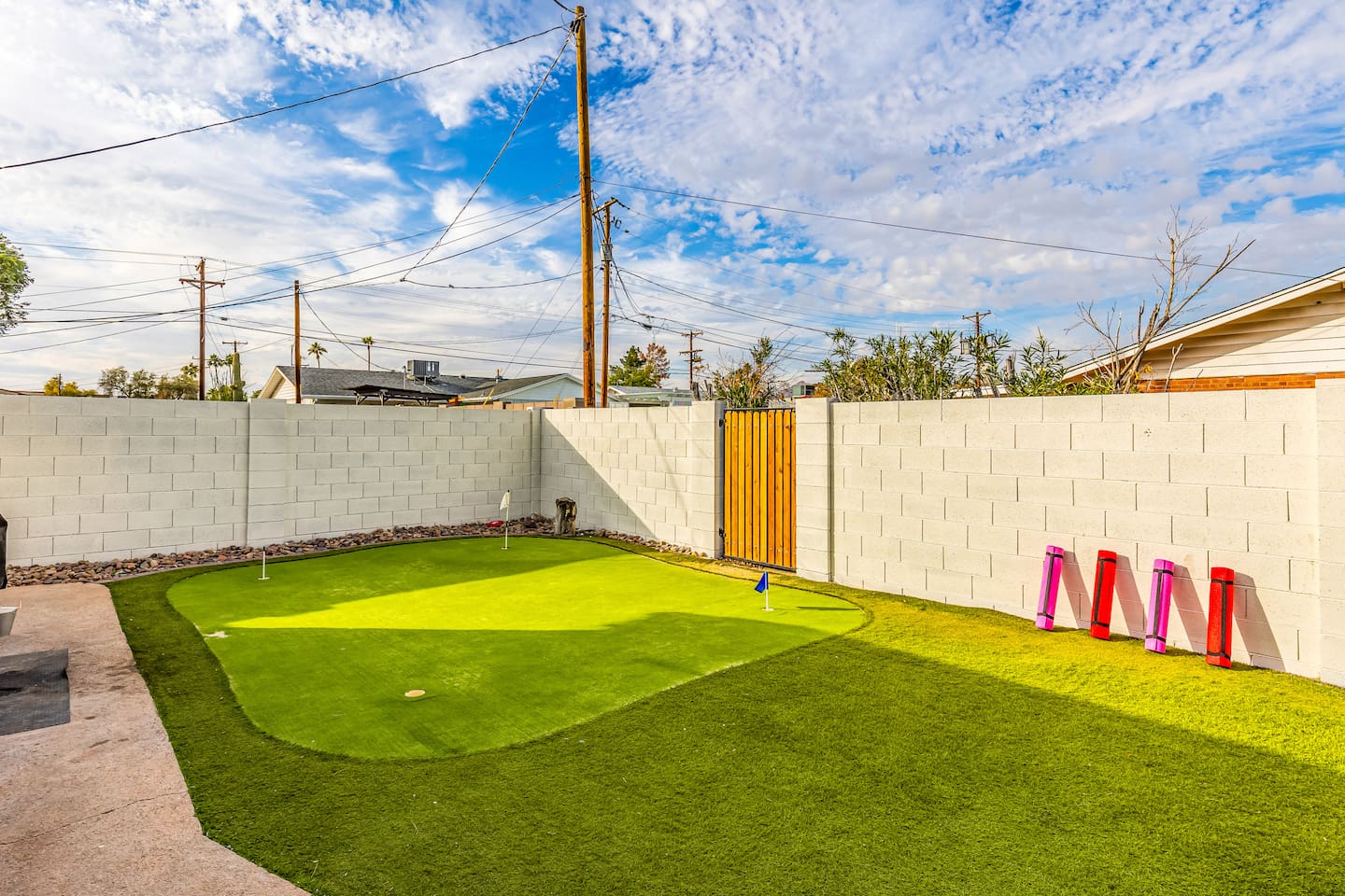 Your private putting course offers multiple holes and a shaded space to unwind or perfect your stroke.

