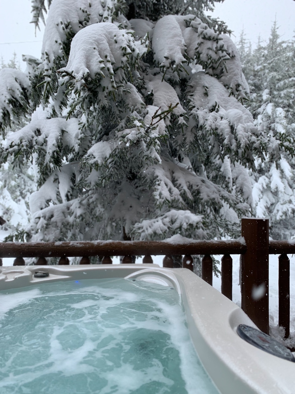 Yes, it'll be cold outside when you're here, but that makes the hot tub even more inviting!
