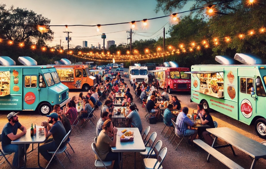 blocks to 6th street, where the best farm to table restaurants, bars, food trucsk