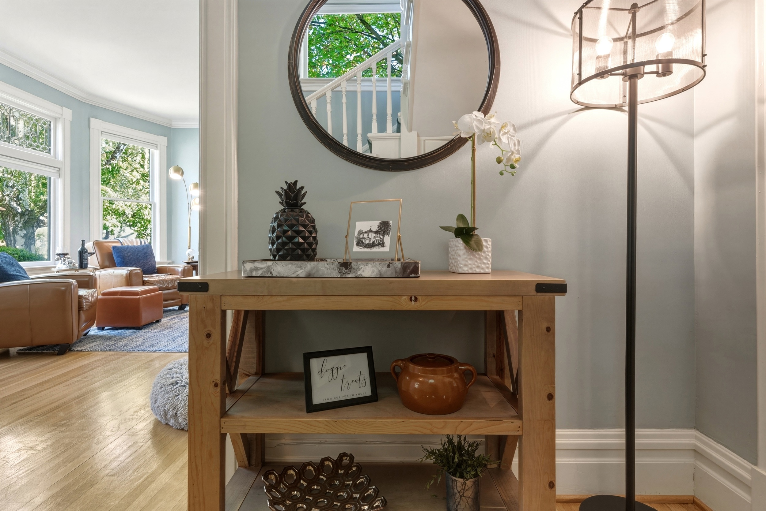 Entry way and doggie treats to share with your furry guests