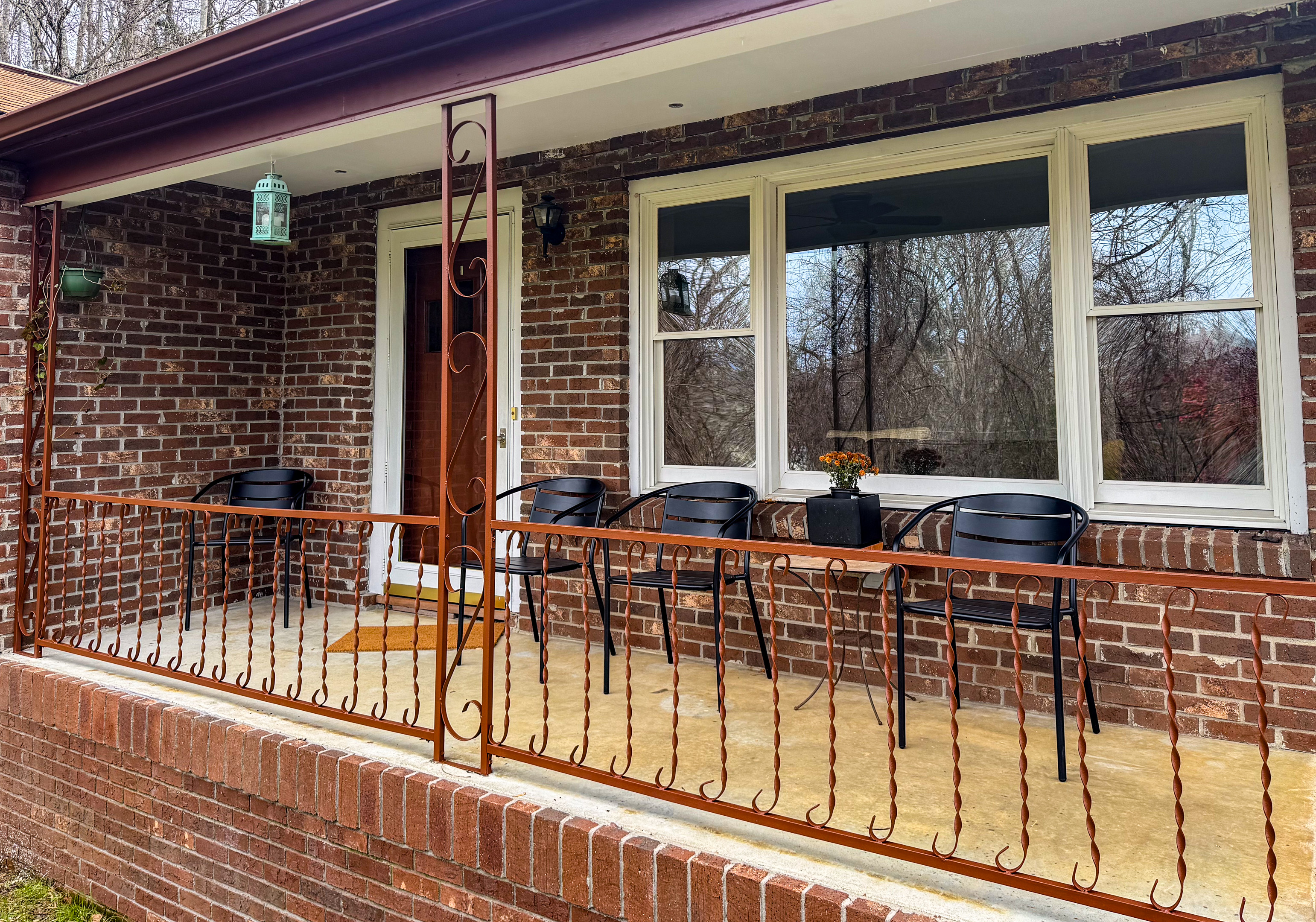 Covered porch on the front of the house. Nearly end of the road privacy with only a handful of houses!