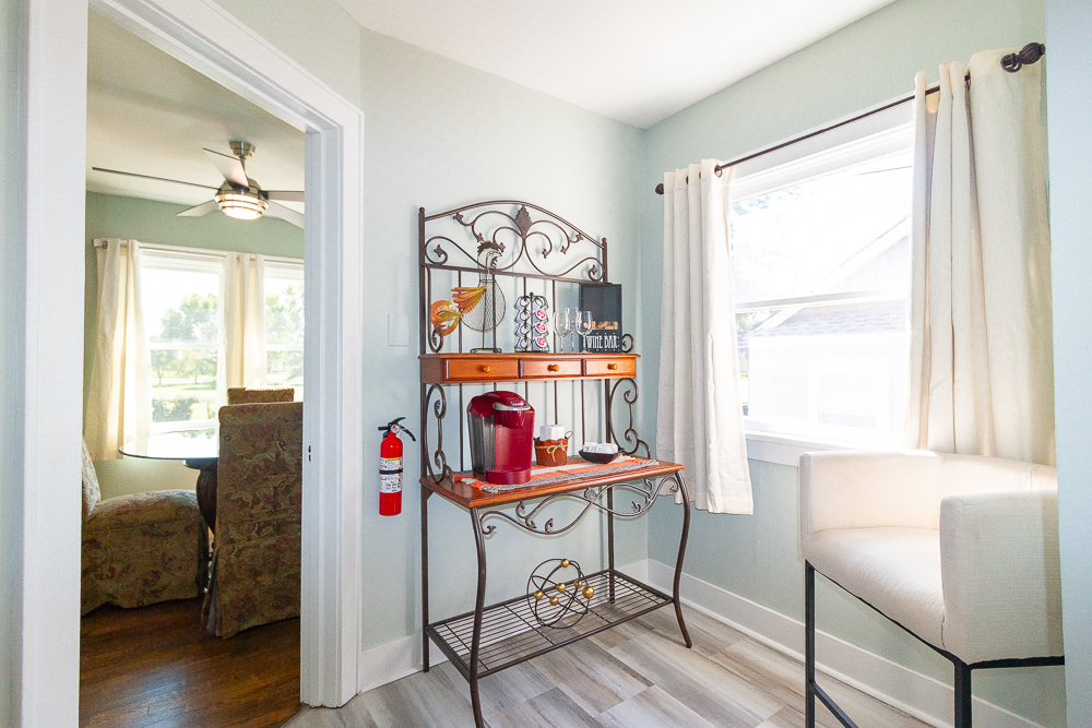 Start your day right with a dedicated coffee station ready for your morning brew.