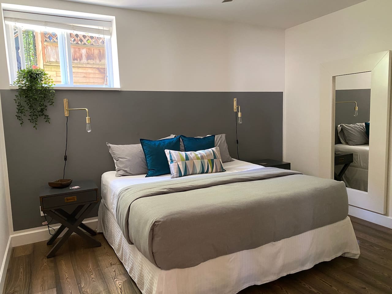 The master bedroom bed