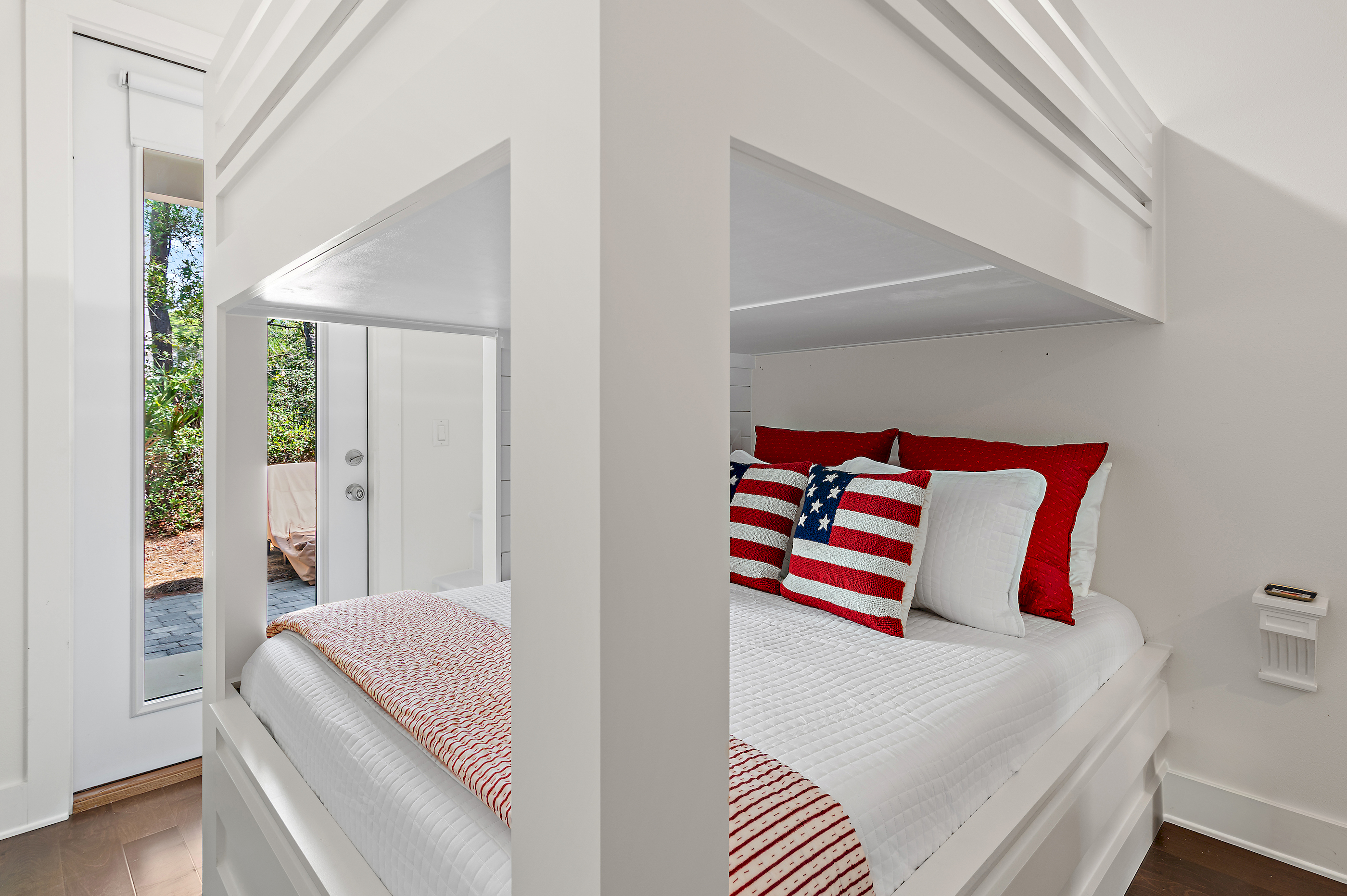 Custom made queen over queen adult bunks