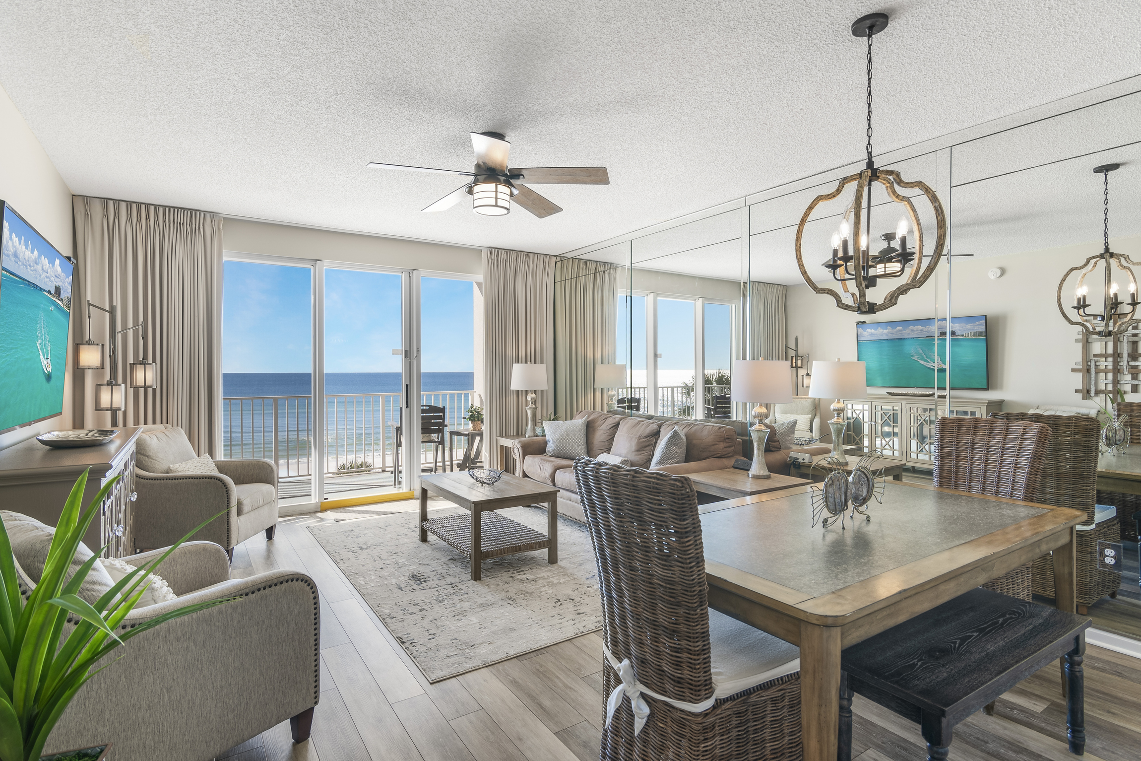 Large, Open Living Space with Coastal Decor - Relax and Dine with Awesome Gulf and Beach Views