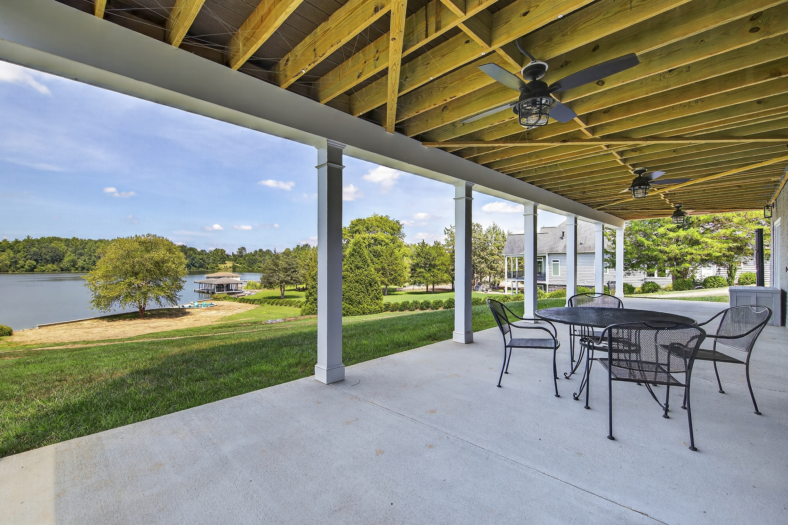 Shaded retreat with multiple seating areas to enjoy the view in comfort, any time of day.