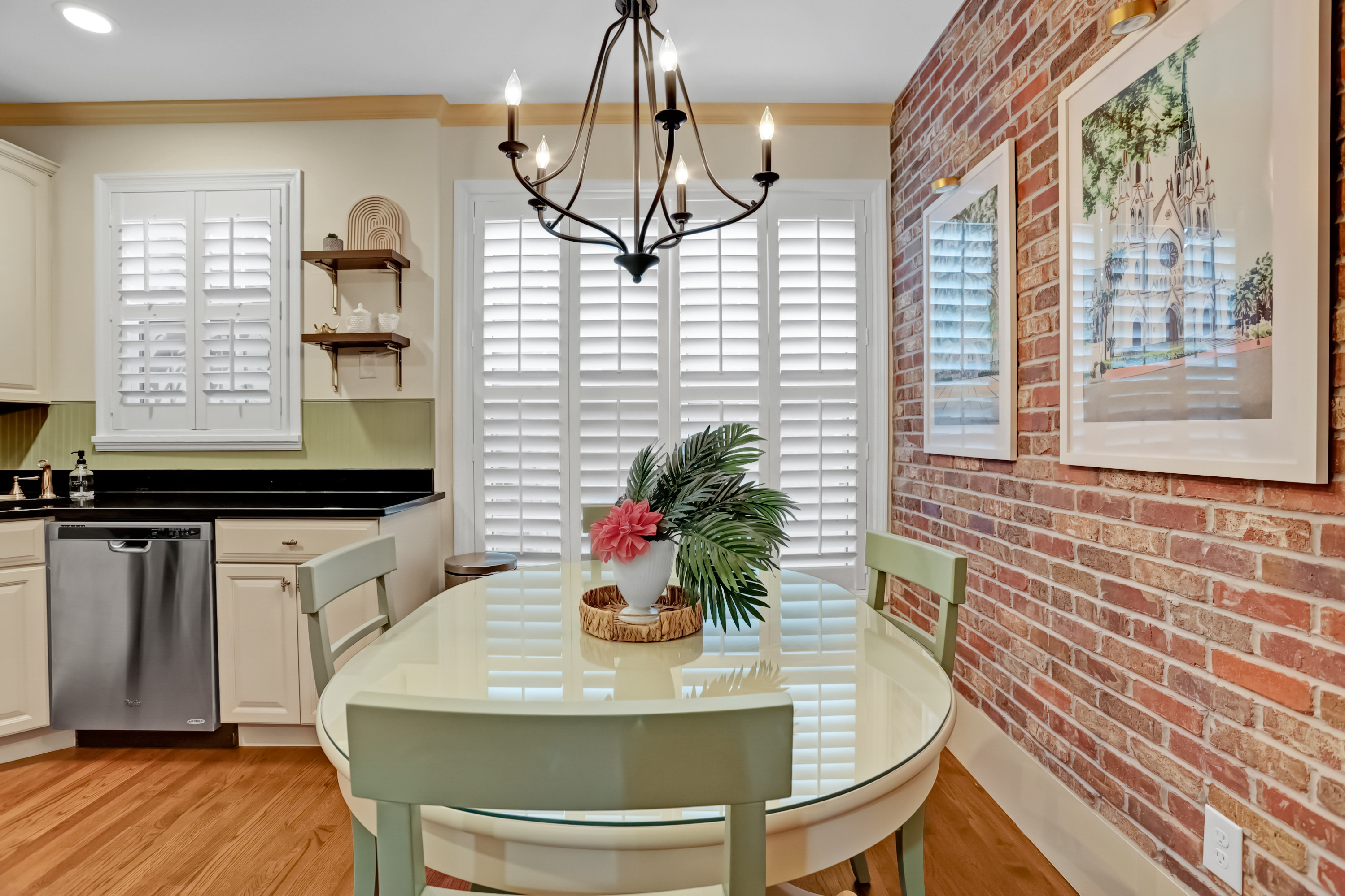 The dining area blends function and style for any occasion.