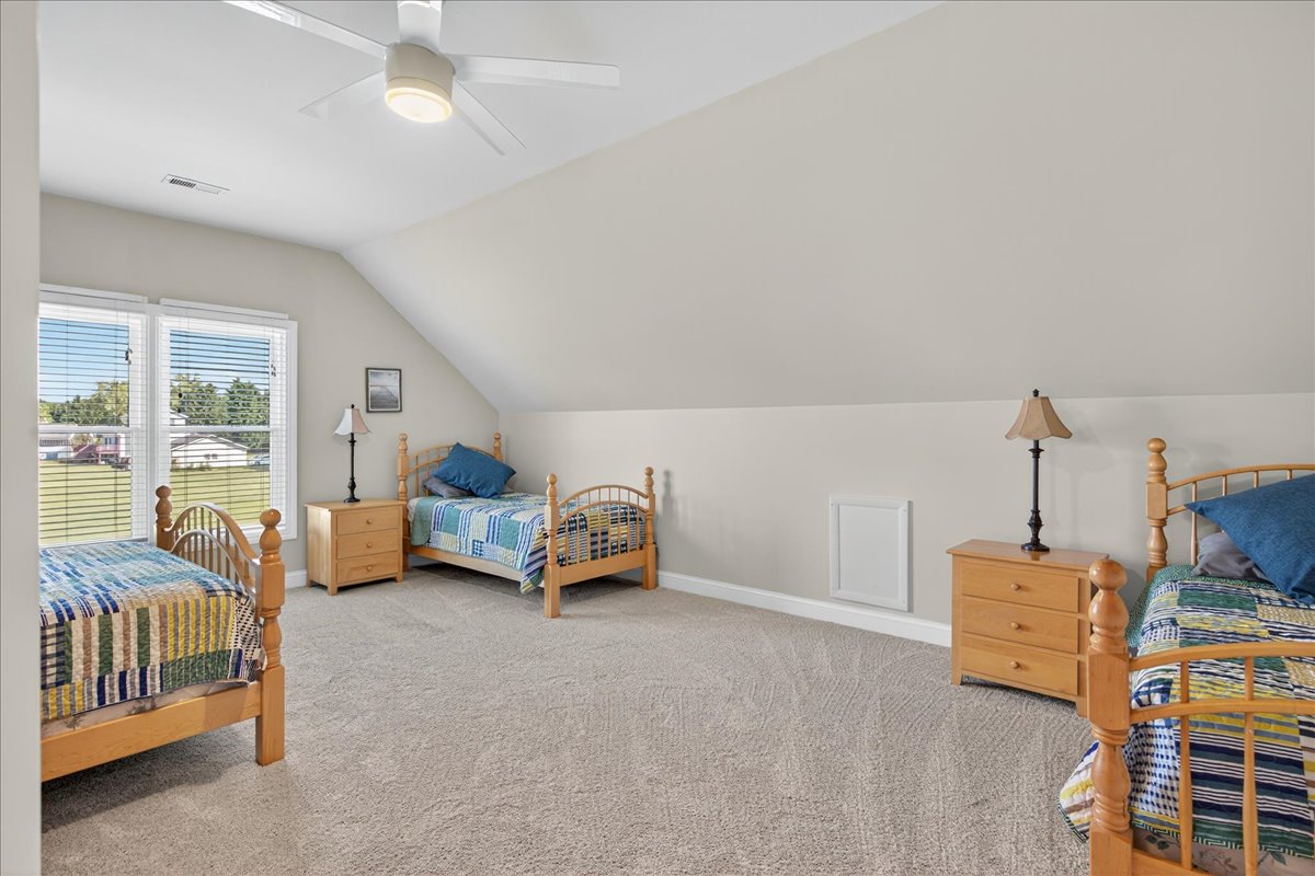 Bright upstairs retreat designed with families in mind.