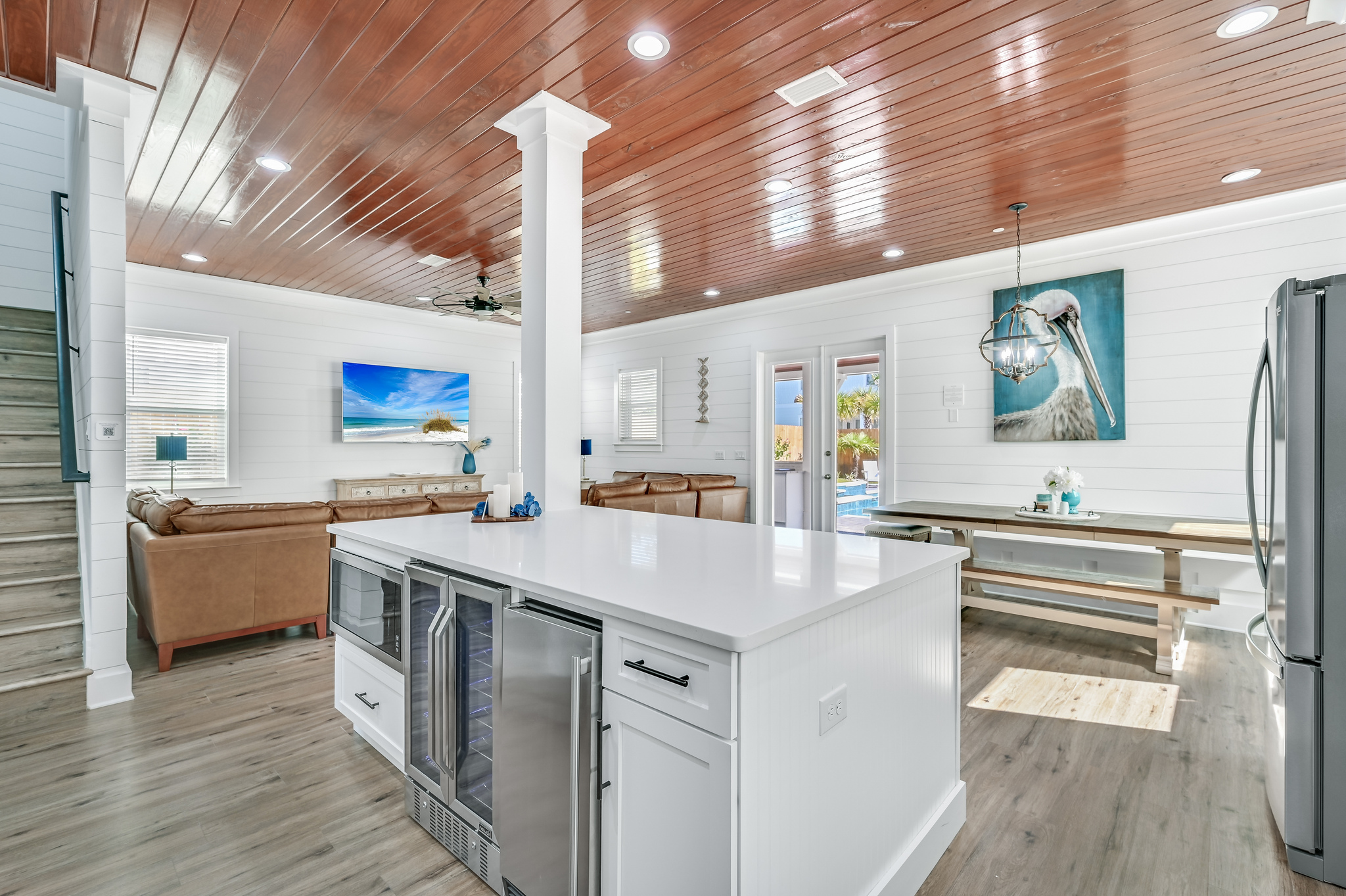 Beverage Cooler & Ice Maker (first floor)