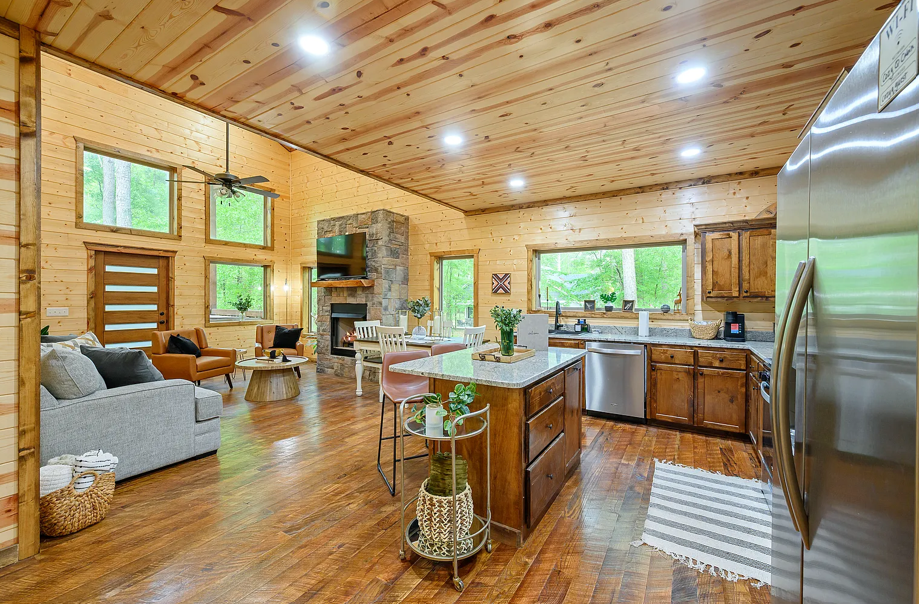 Bright and welcoming kitchen and living space designed for gathering and comfort