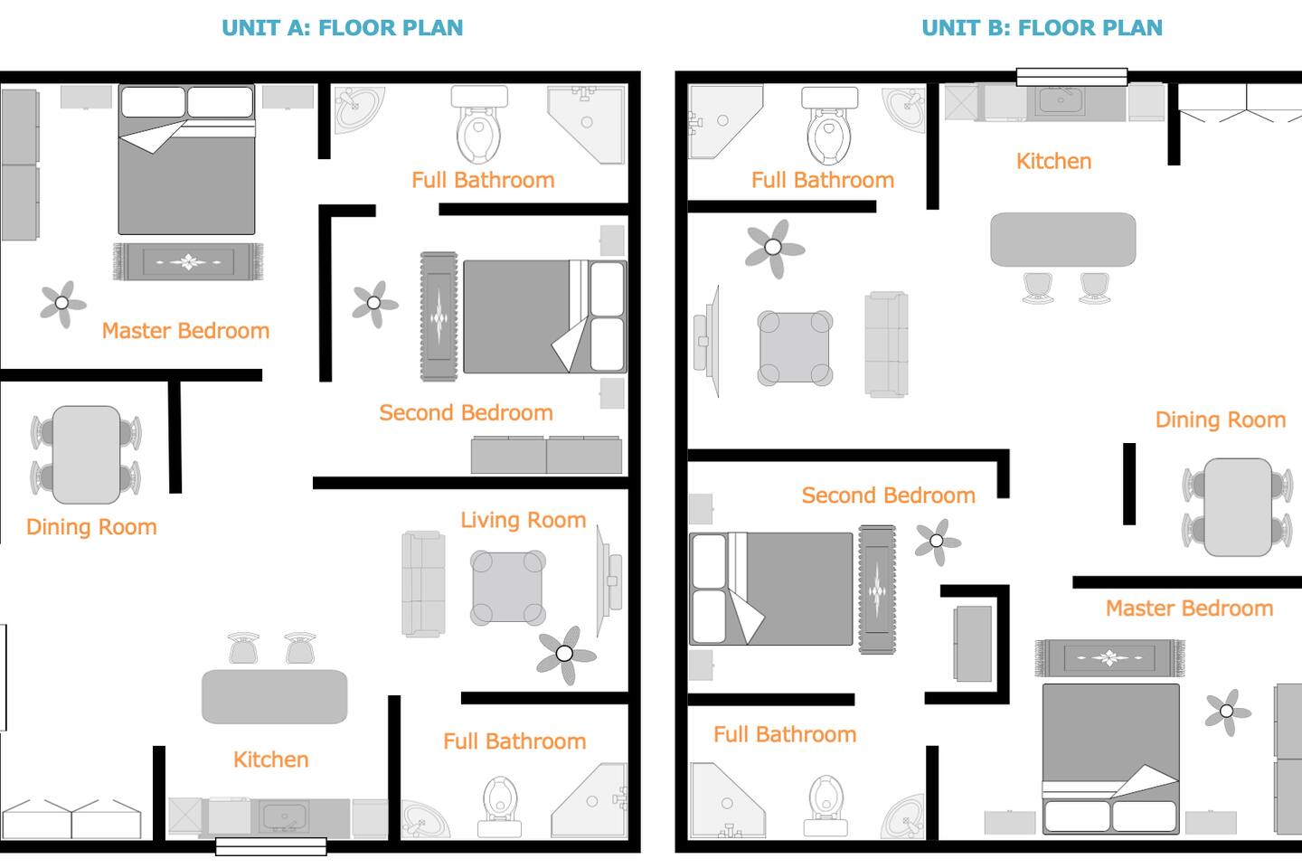 Floor plan of both units