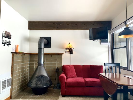 Fire place next to living room & dinning area.