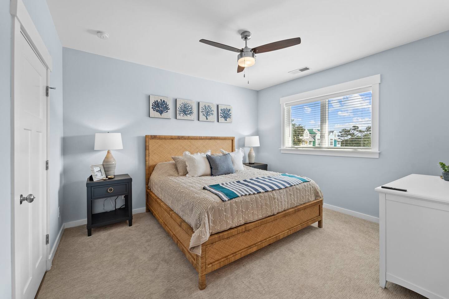 King Bed with Ensuite bath, TV, and walk-in closet