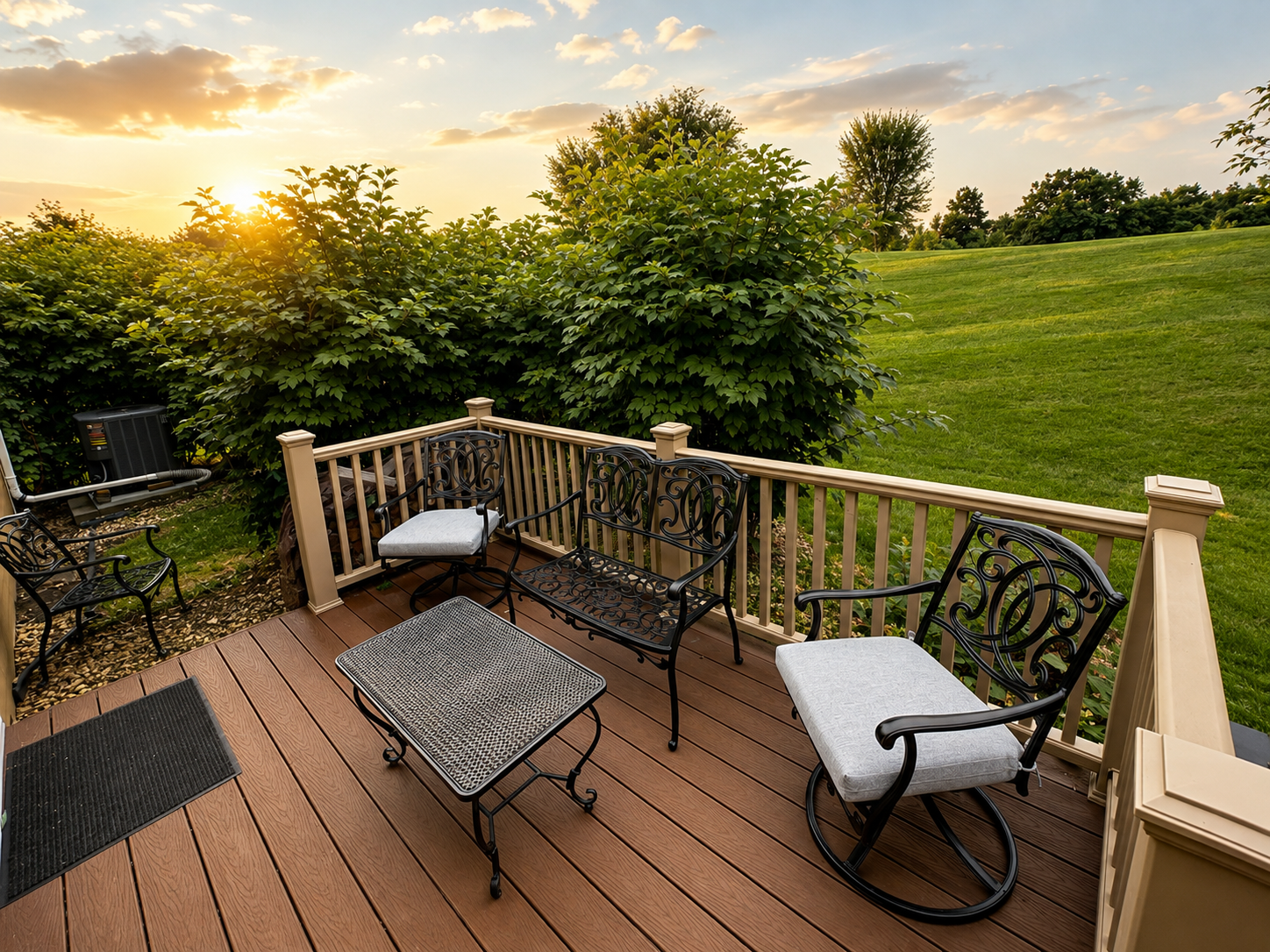 Relaxing patio overlooking the woods