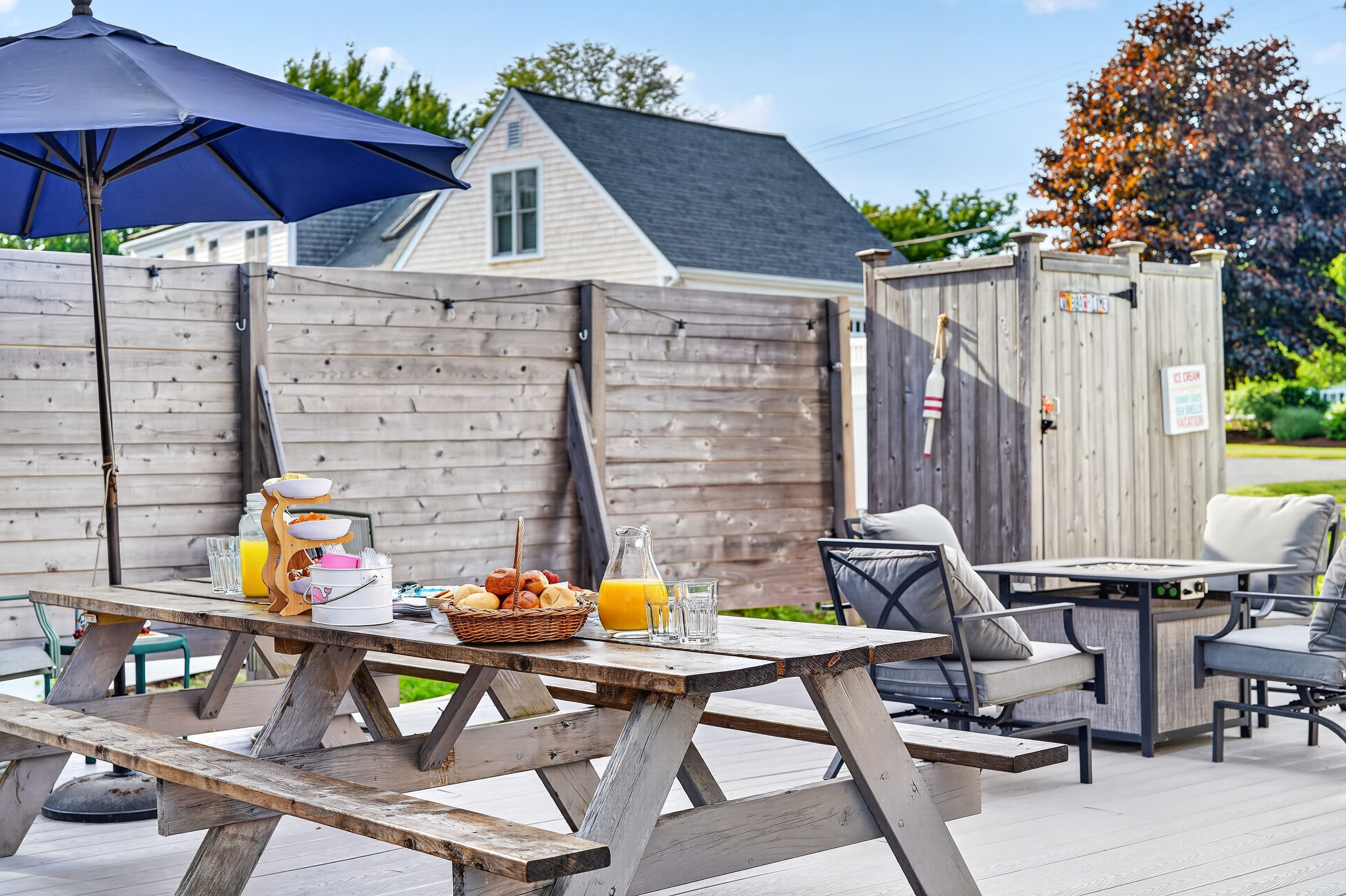 Private backyard oasis with dining, lounge seating, and plenty of space to gather with family and friends.