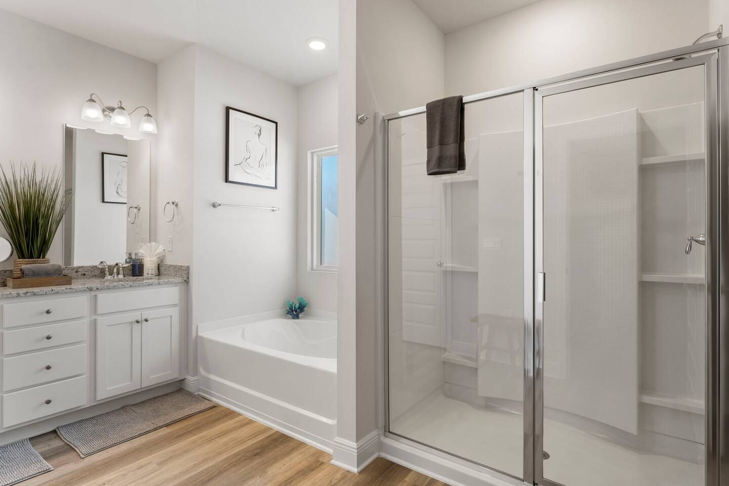 A perfect balance of convenience and relaxation with a shower and soaking tub