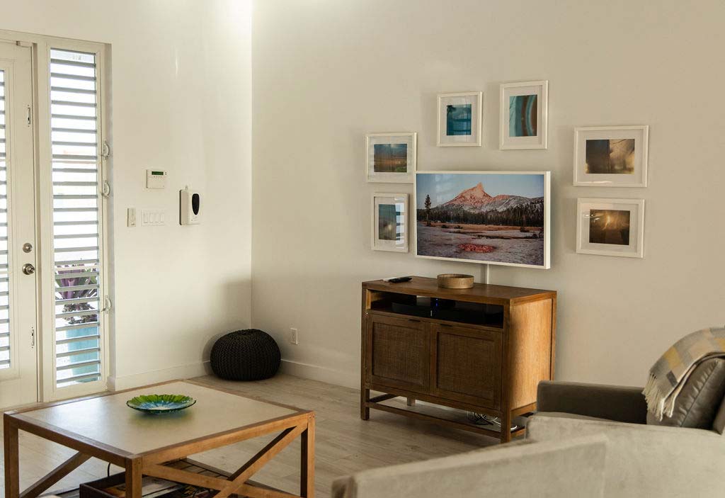 Living room frame tv
