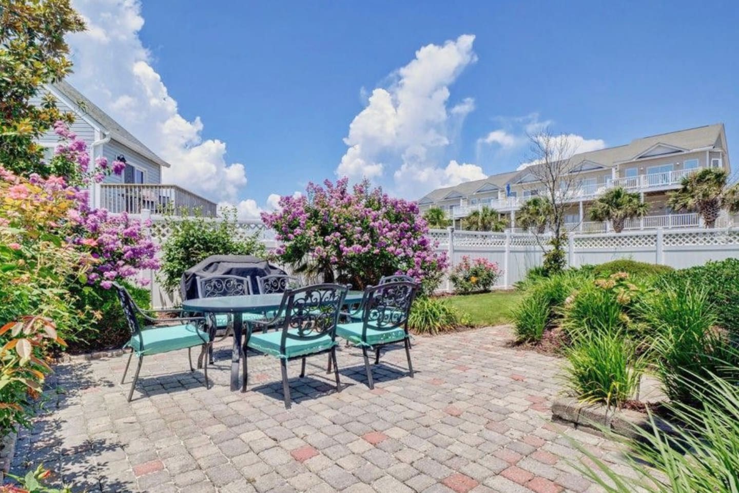 Back yard, fenced in and private. 