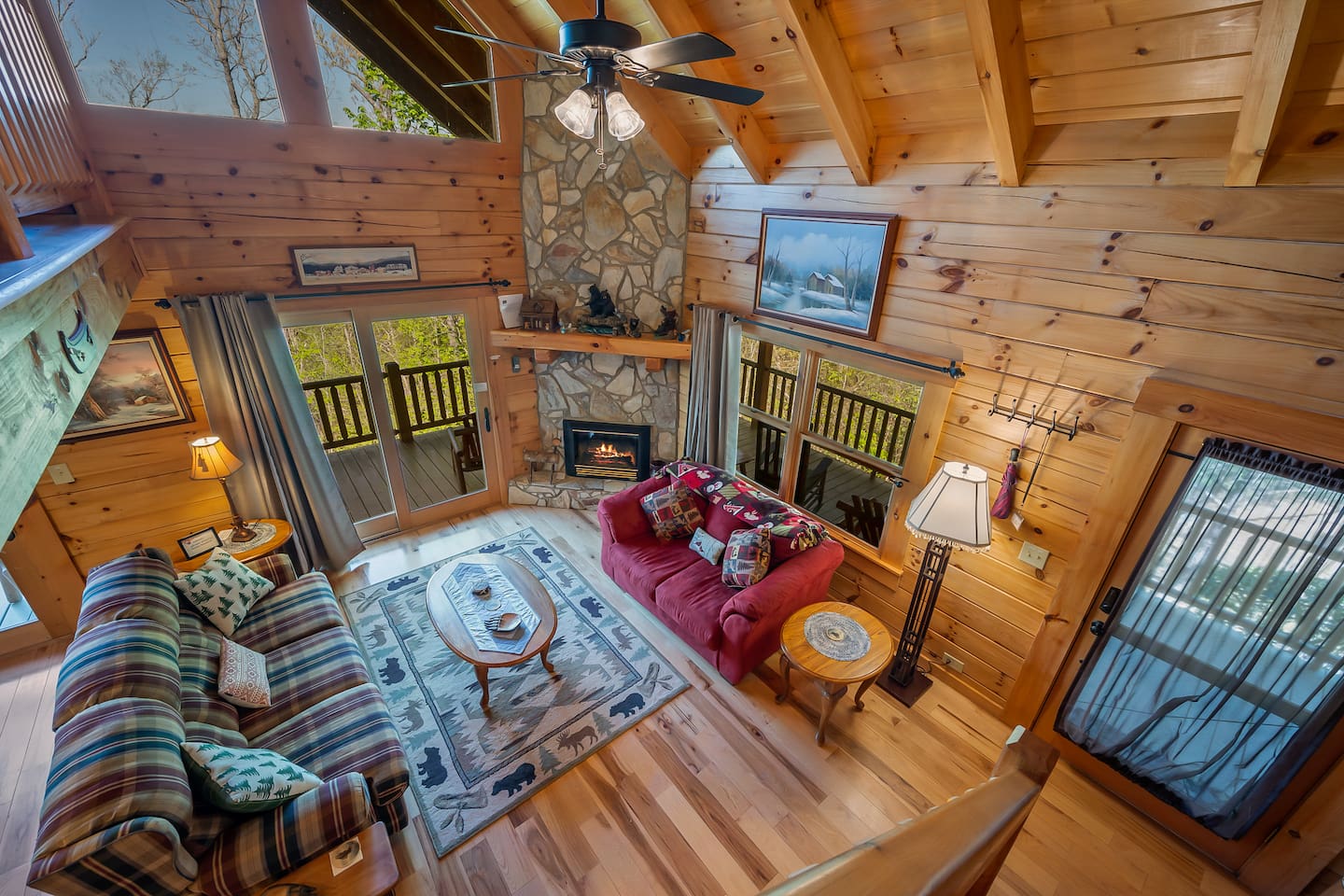 Aerial View of Living Room from Cabin Loft