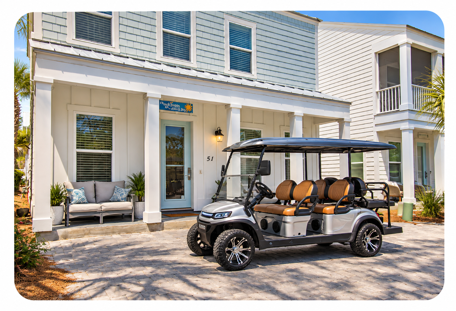 6-Seater golf cart included