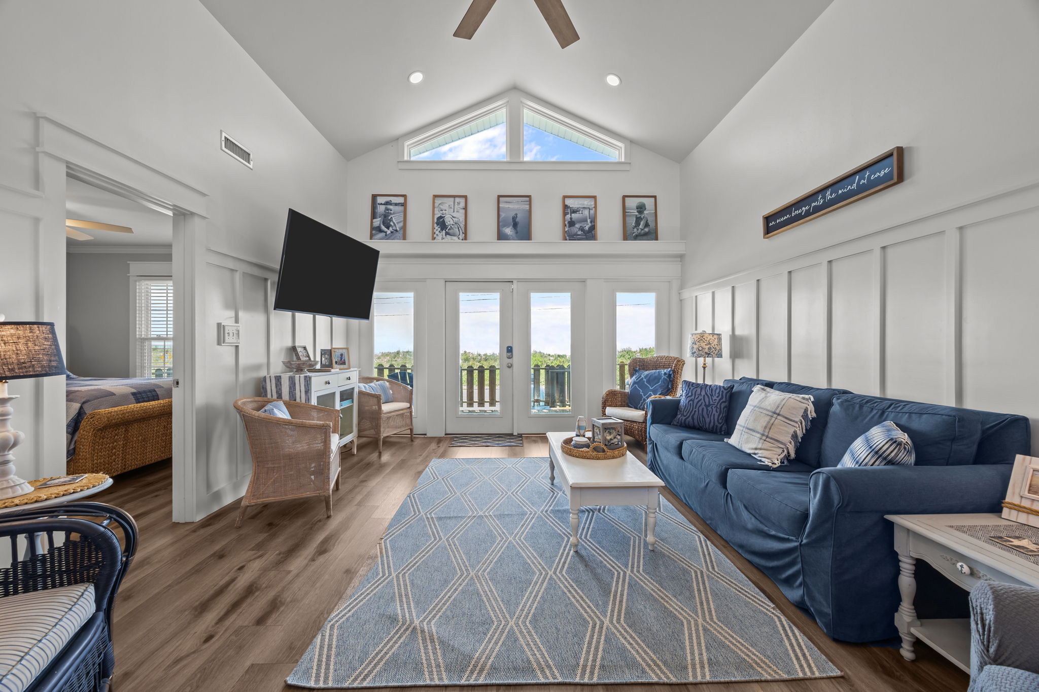 Coastal blues and crisp whites set the tone for your stay