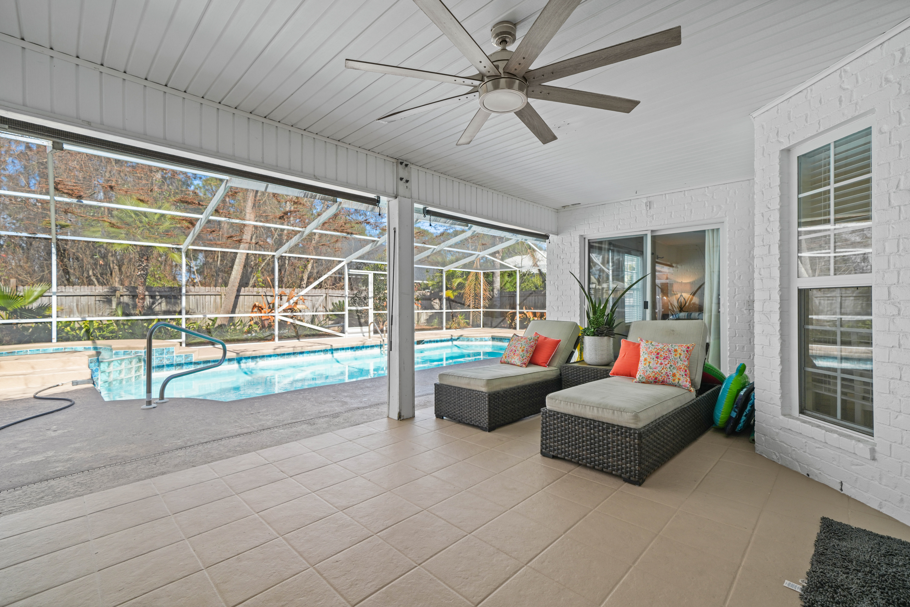 Pool Cabana with loungers