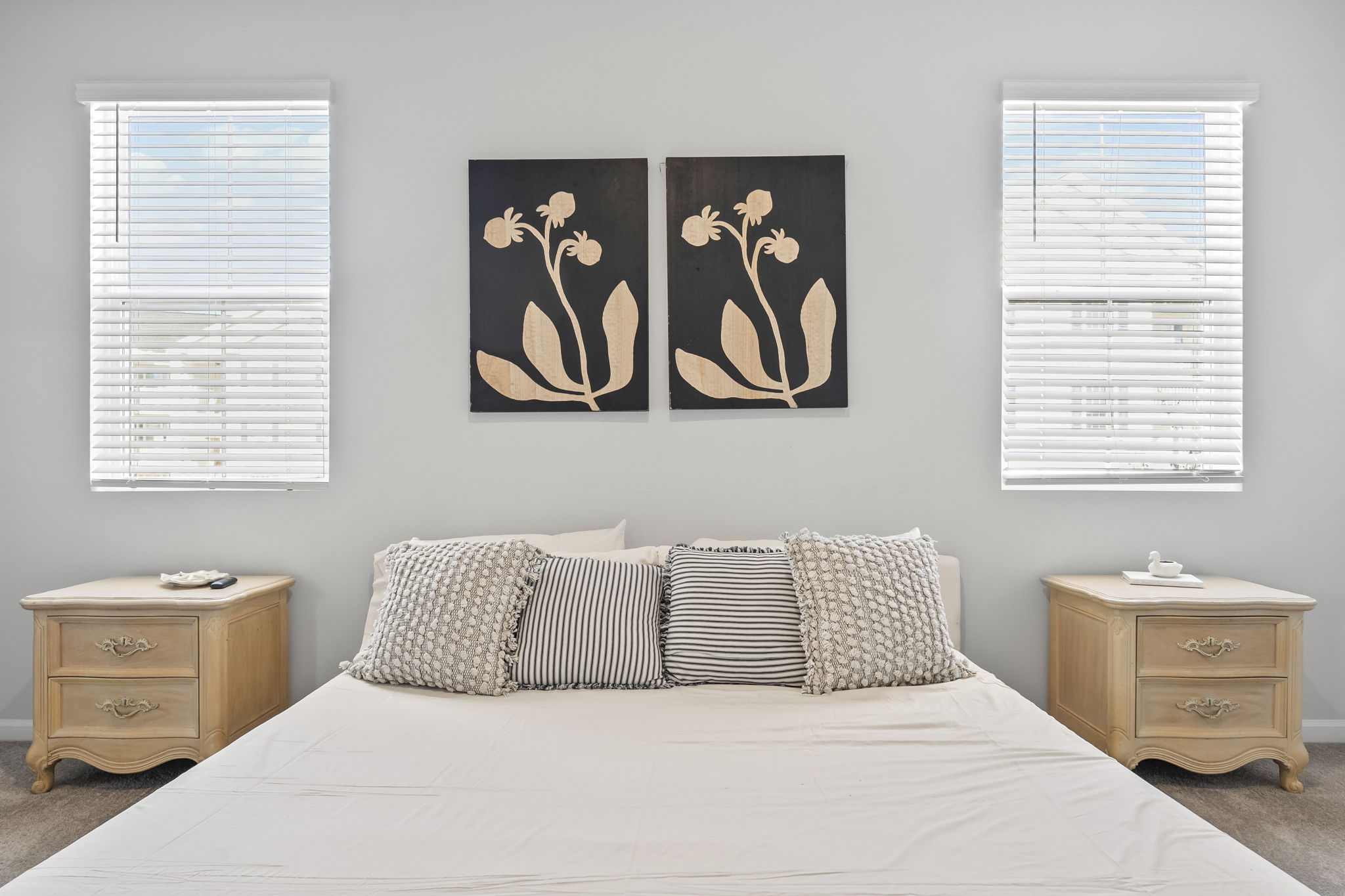 Master Bedroom with King Bed, walk in closet, ensuite bathroom and Roku Smart TV