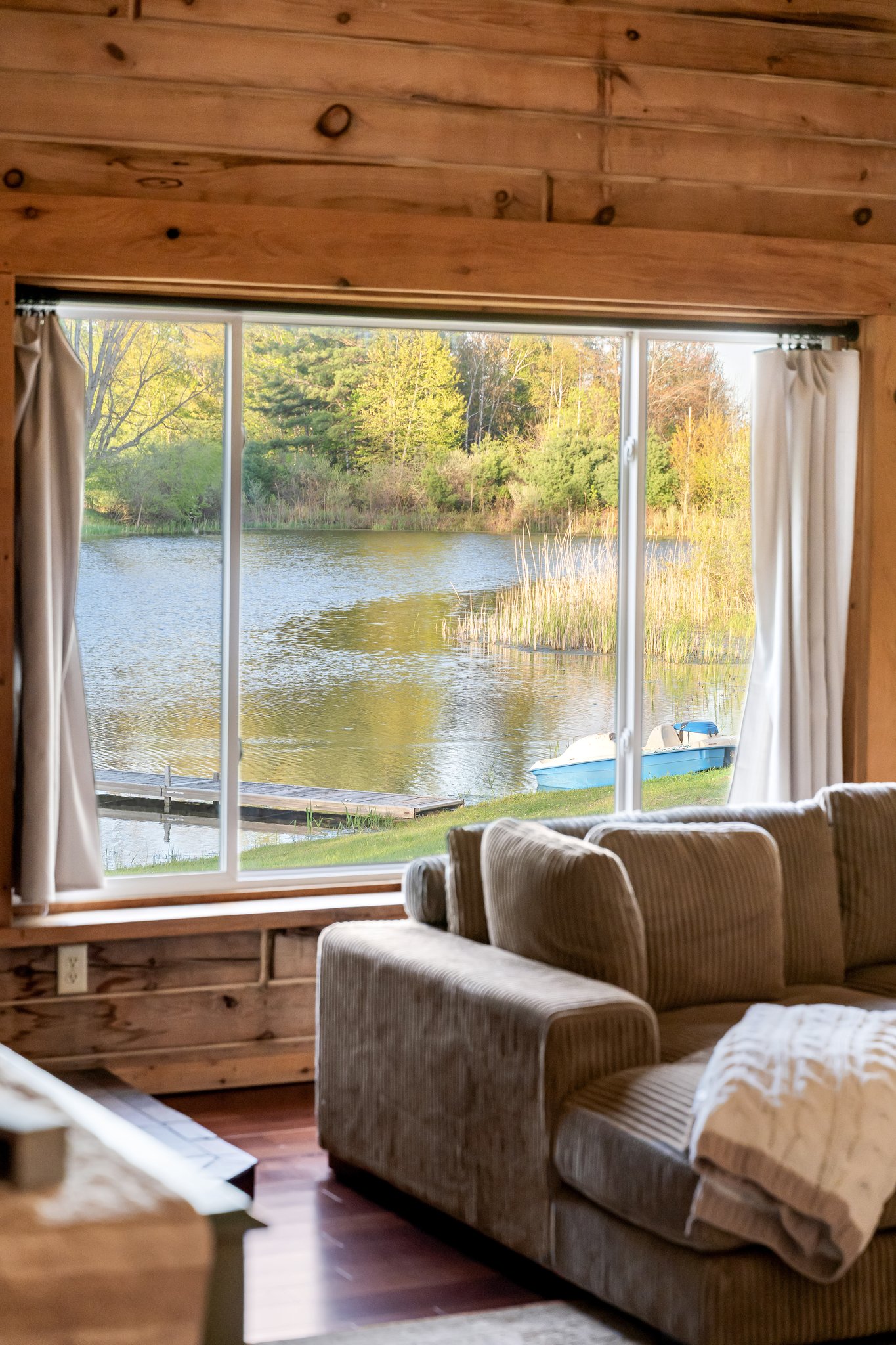 View of the pond from living room.