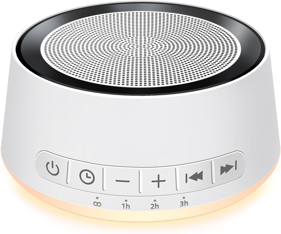 Sound machine in each room with 30 soothing sounds and a night light featuring 12 color options.