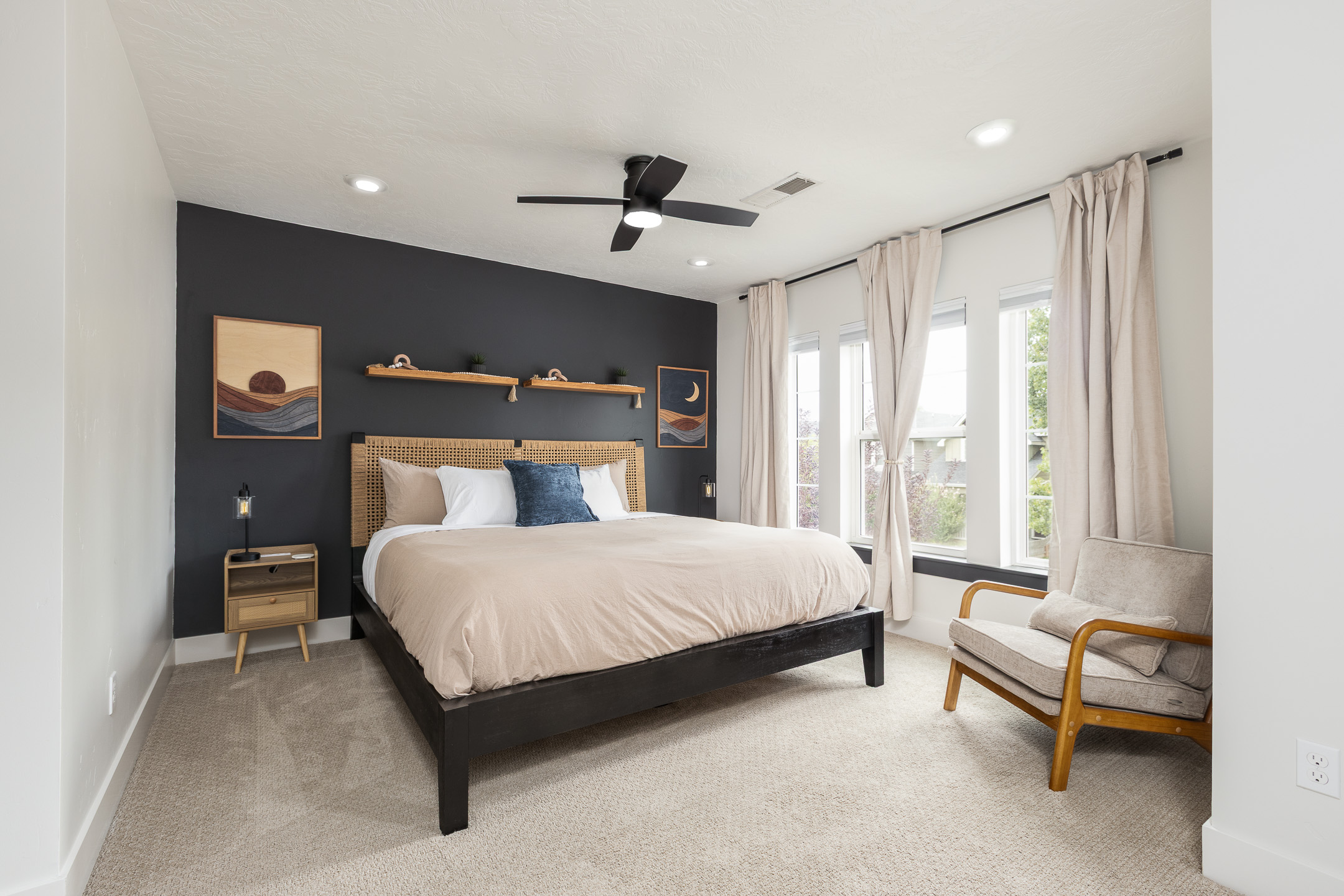 Enjoy the oversize bedroom, with a king bed