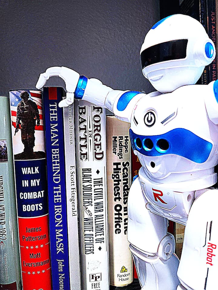 Howie SHOG's team created a diverse book collection for reflective moments.