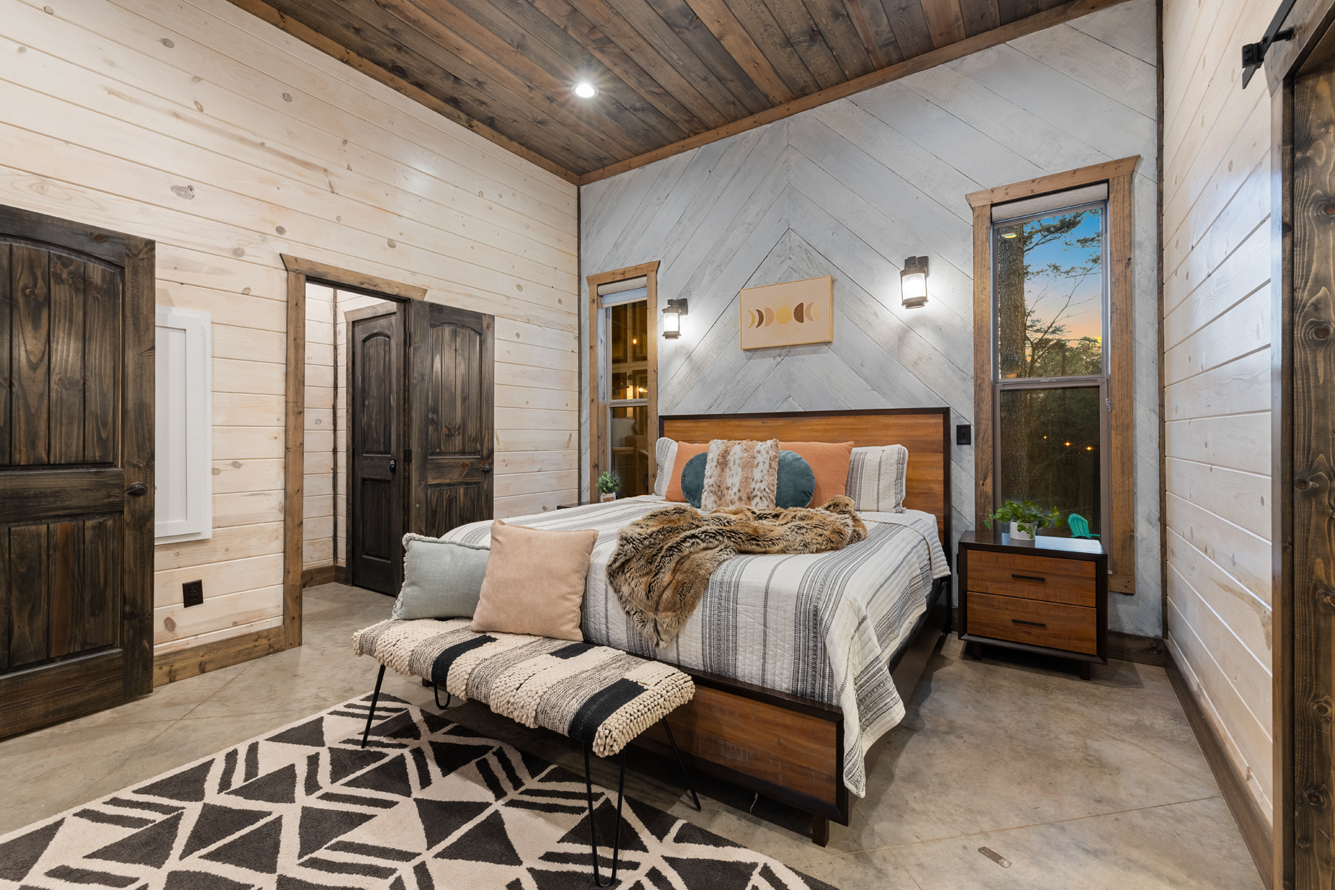 Unwind in this peaceful king suite designed for slow mornings and restful nights at Piece of the Moon