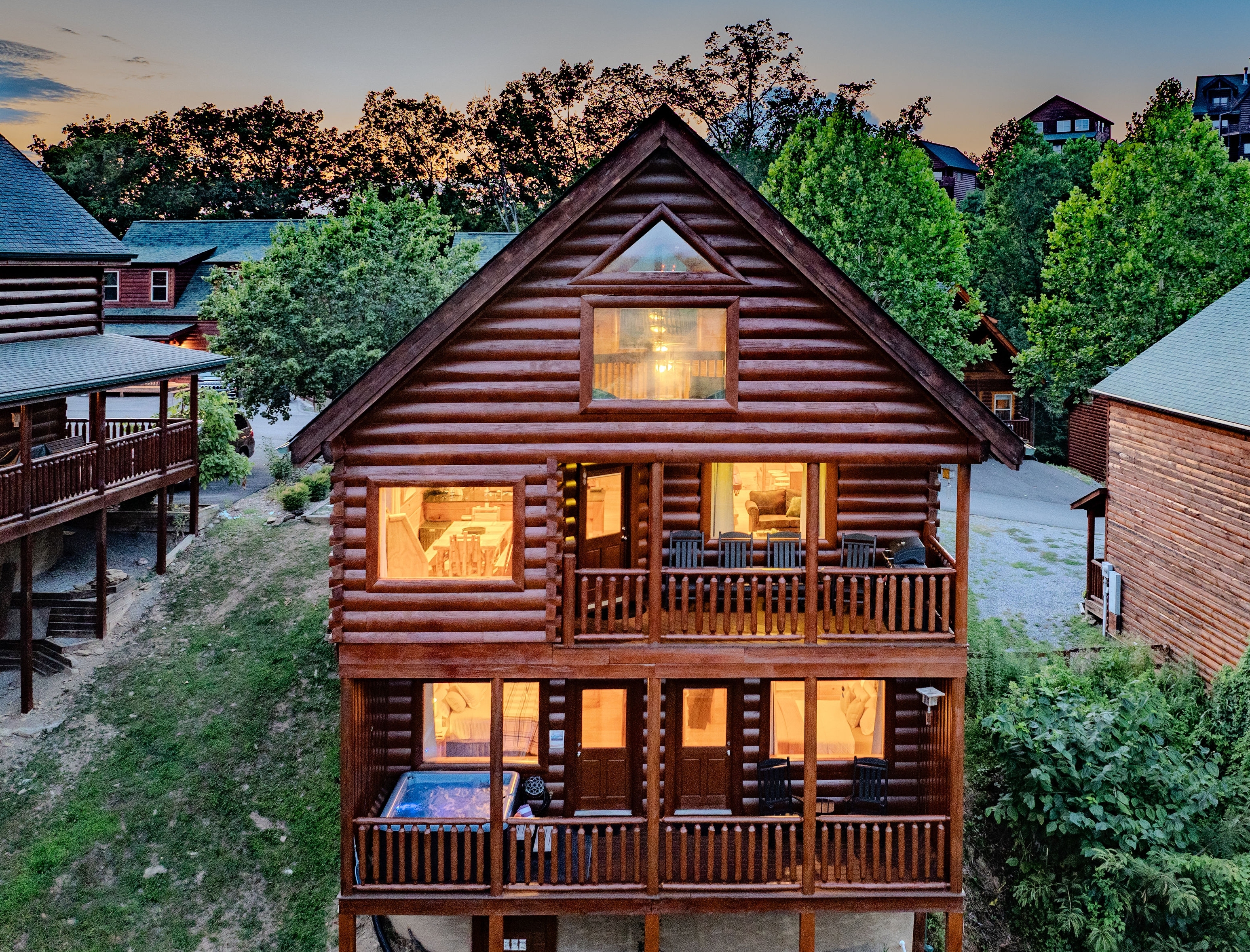 Two private decks with hot tub, gas grill, and unbeatable mountain views.