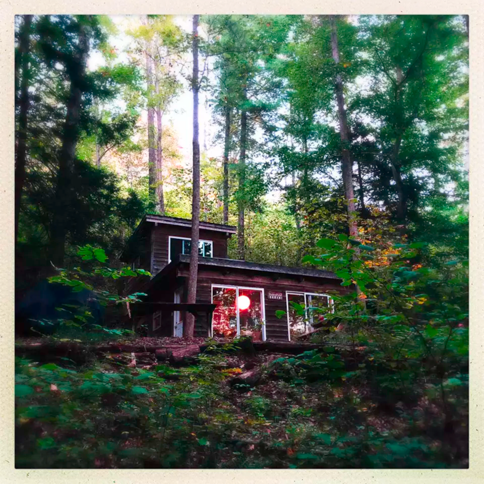 Cabin at night