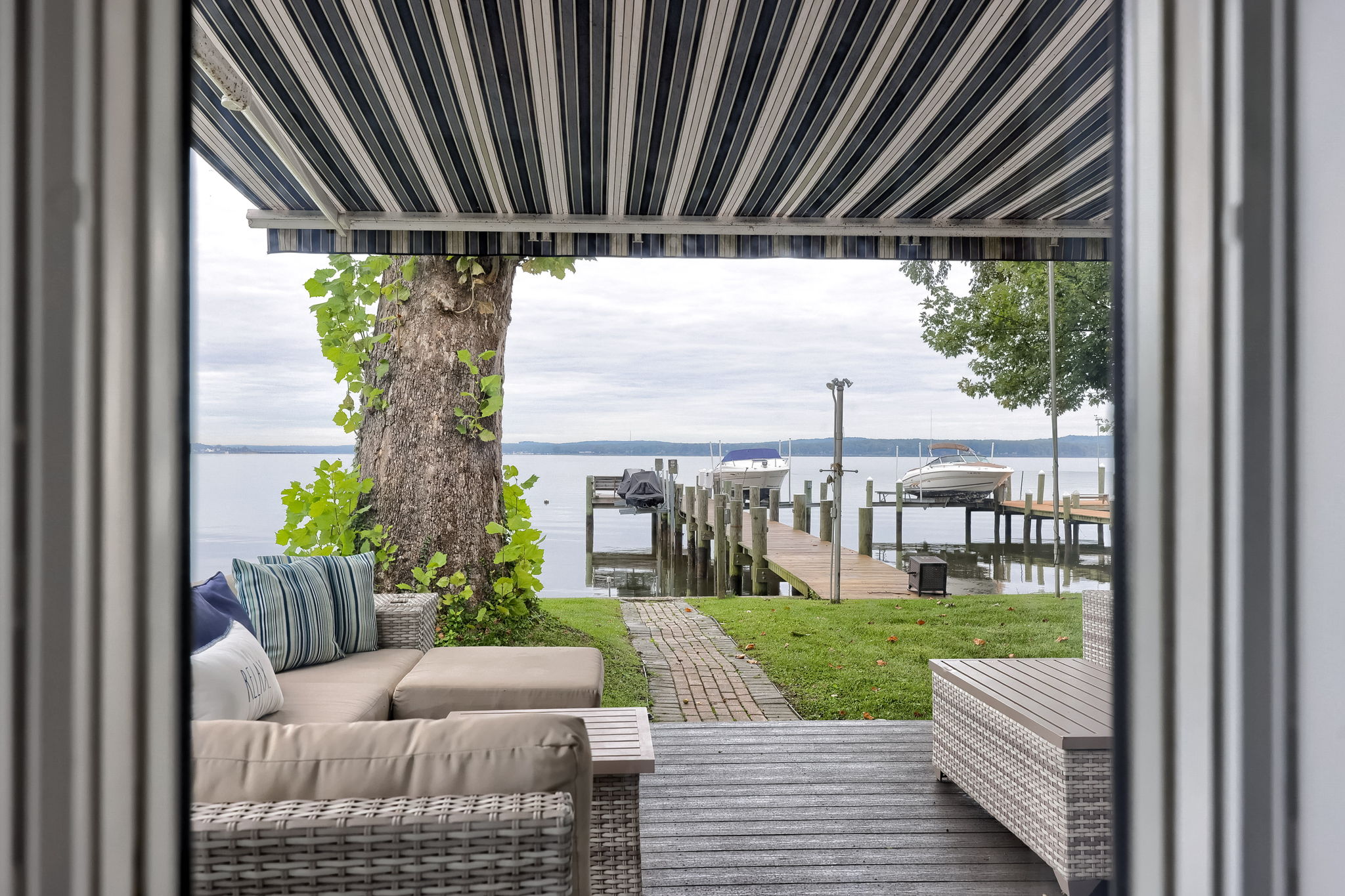 A view from the enclosed sun porch 