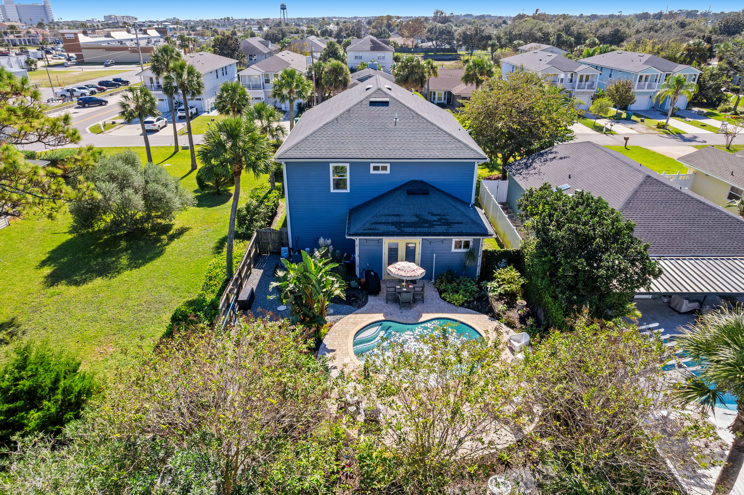 Enjoy a bird's eye view of the home and surrounding area from above.