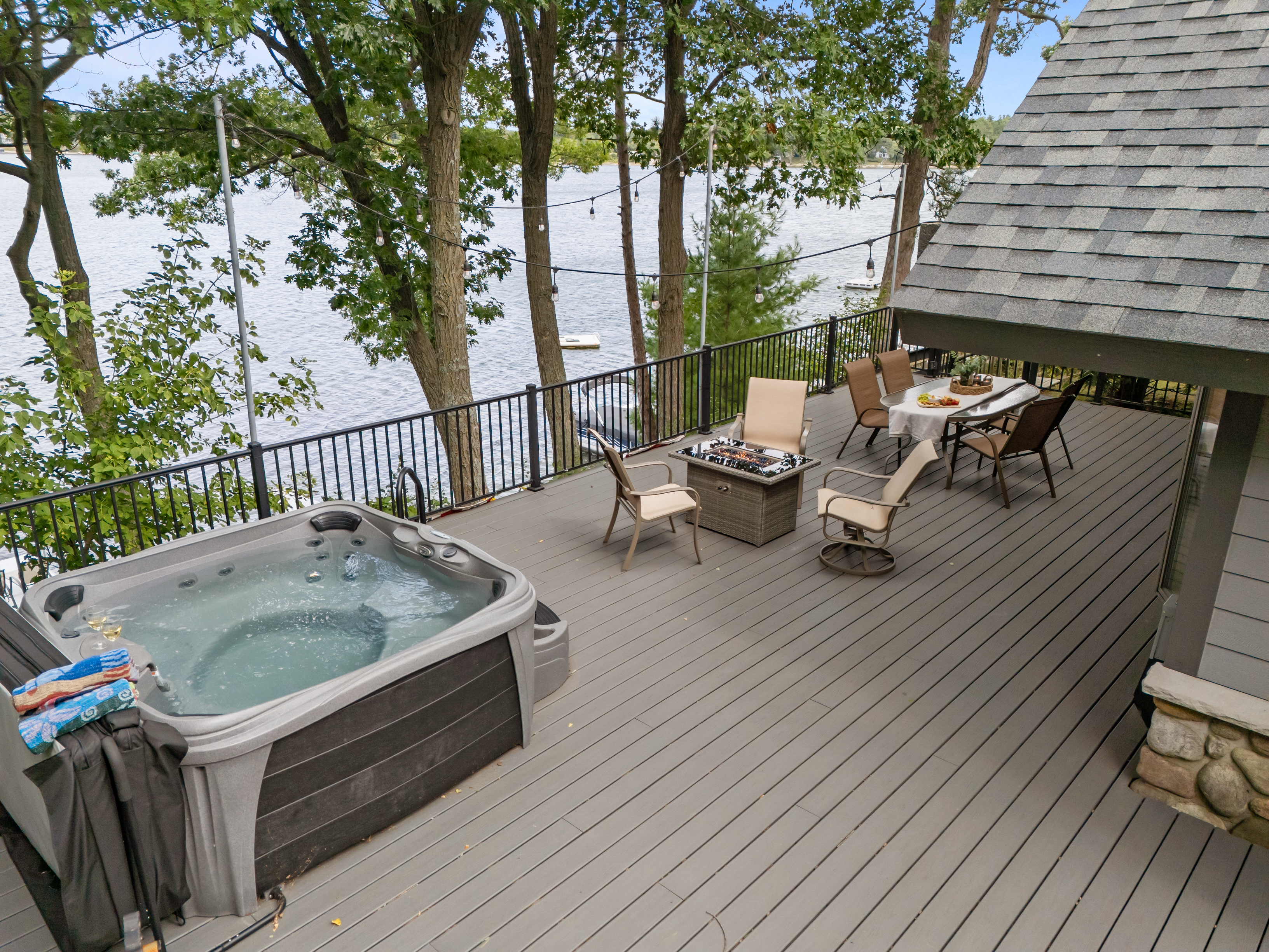 Unwind on the fenced-in deck, where everyone can relax, play, and gather together.