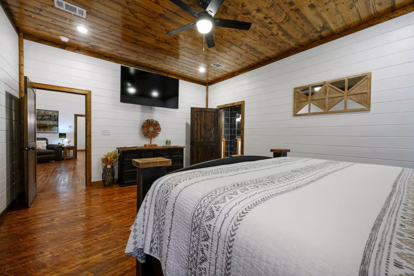 Fluffy pillows, soft linens, and your favorite shows just a remote-click away.
