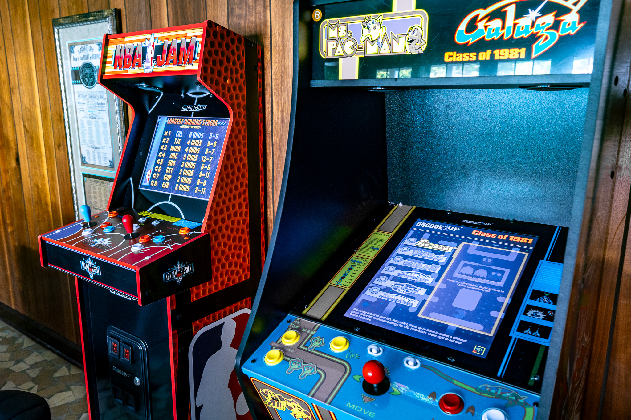 NBA Jam and Pacman/Galaga arcade games