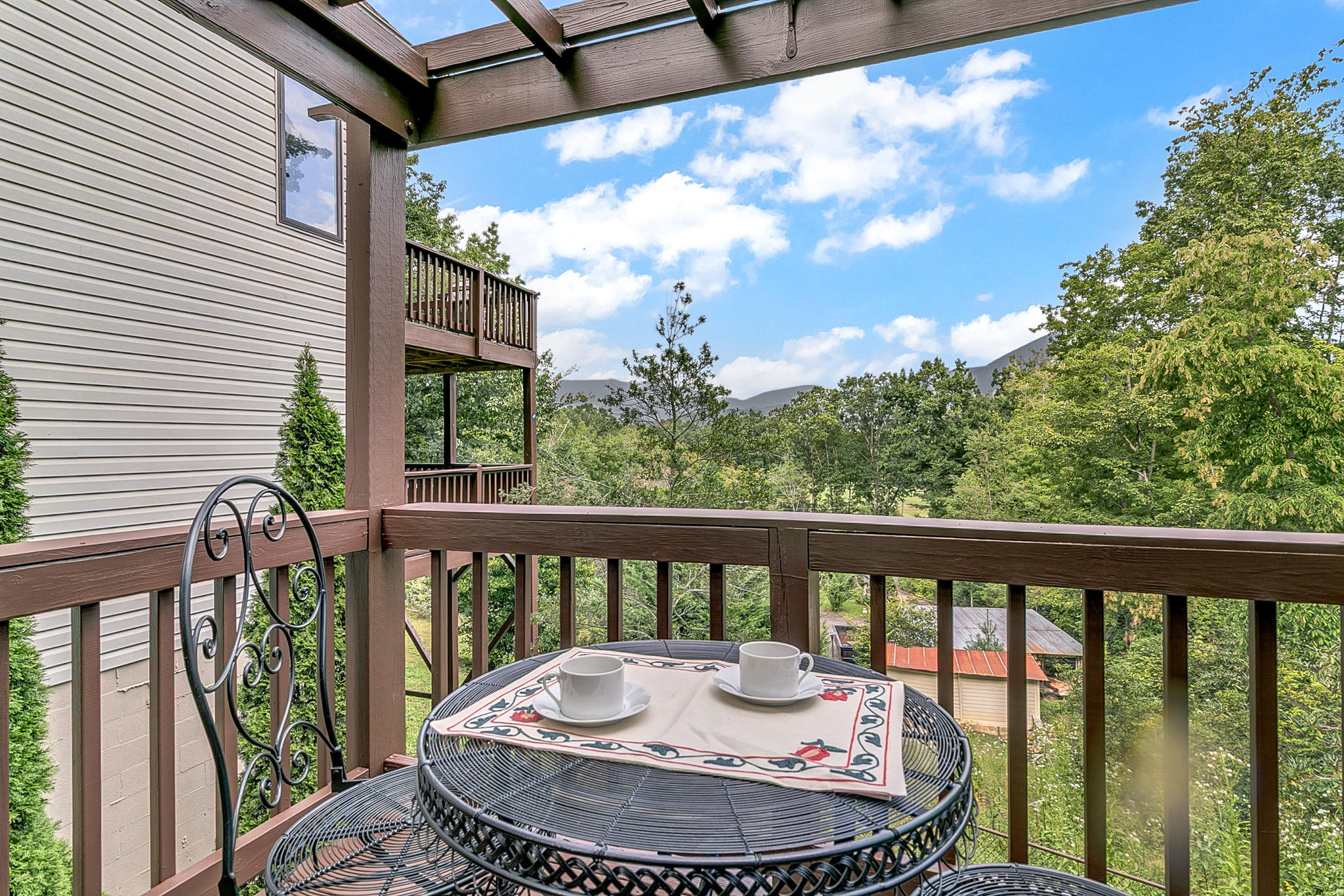 View from Large Pergola in fenced side-yard
