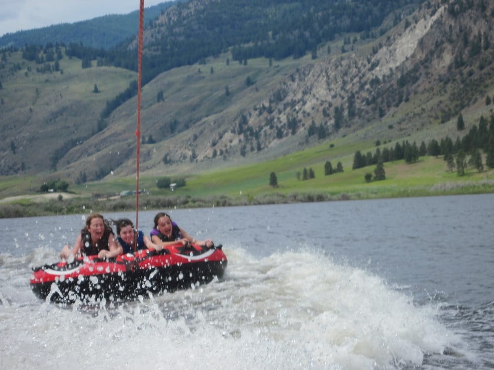 Kids tubing on Palmer Lake