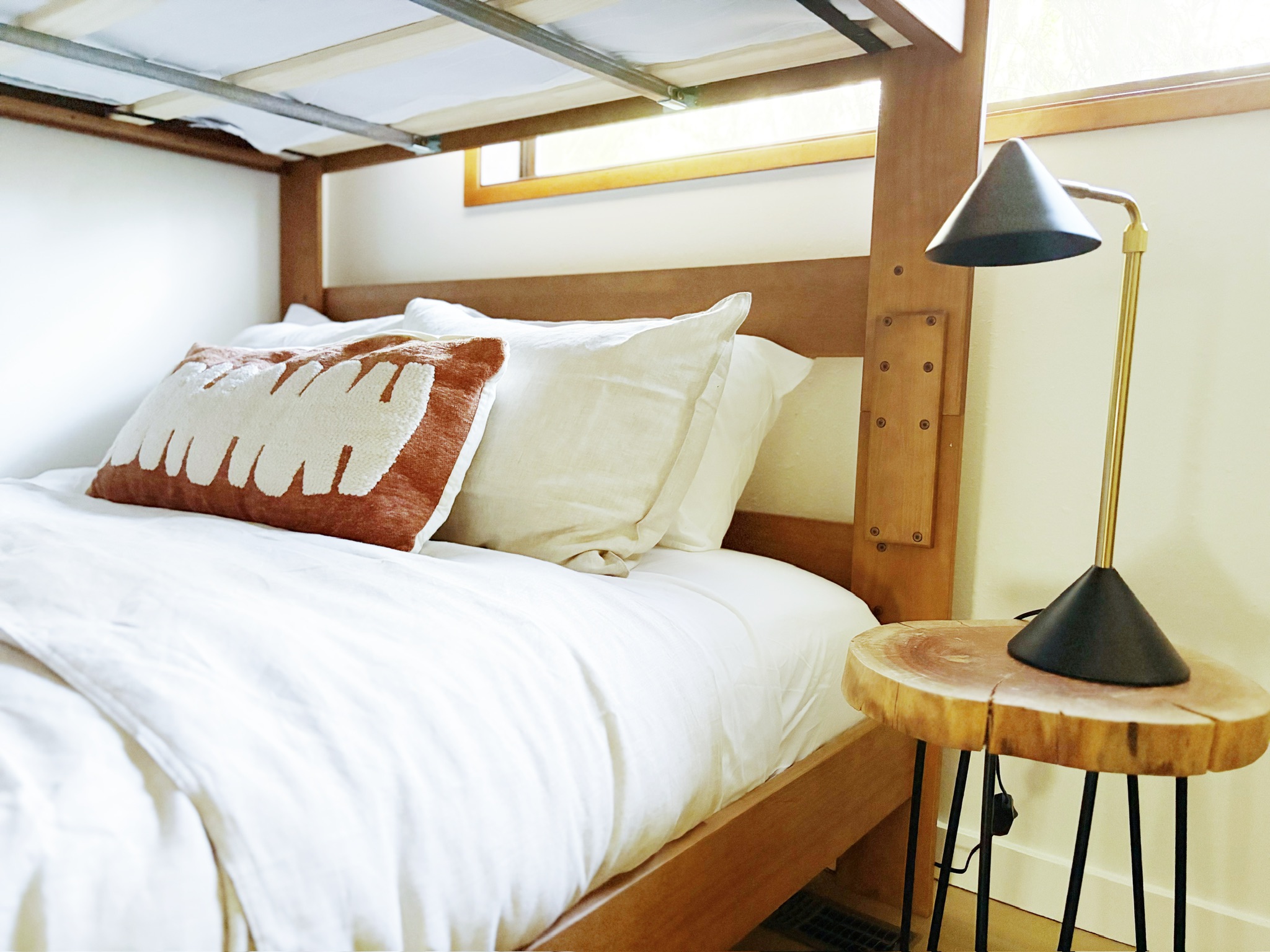 Queen over Queen bunk bedroom